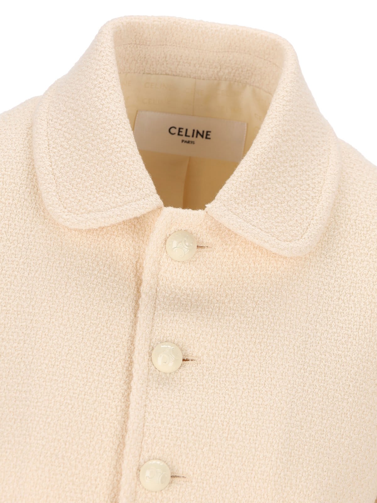 Shop Celine Verneuil Tweed Jacket In White