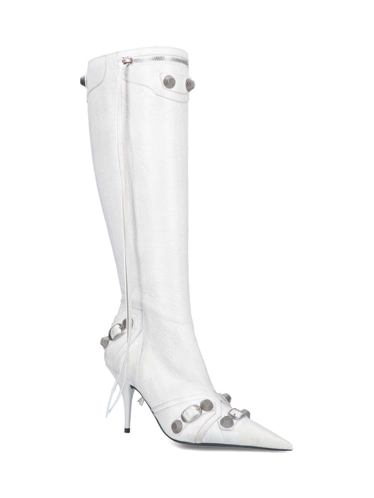 Shop Balenciaga Cagole Boots In White