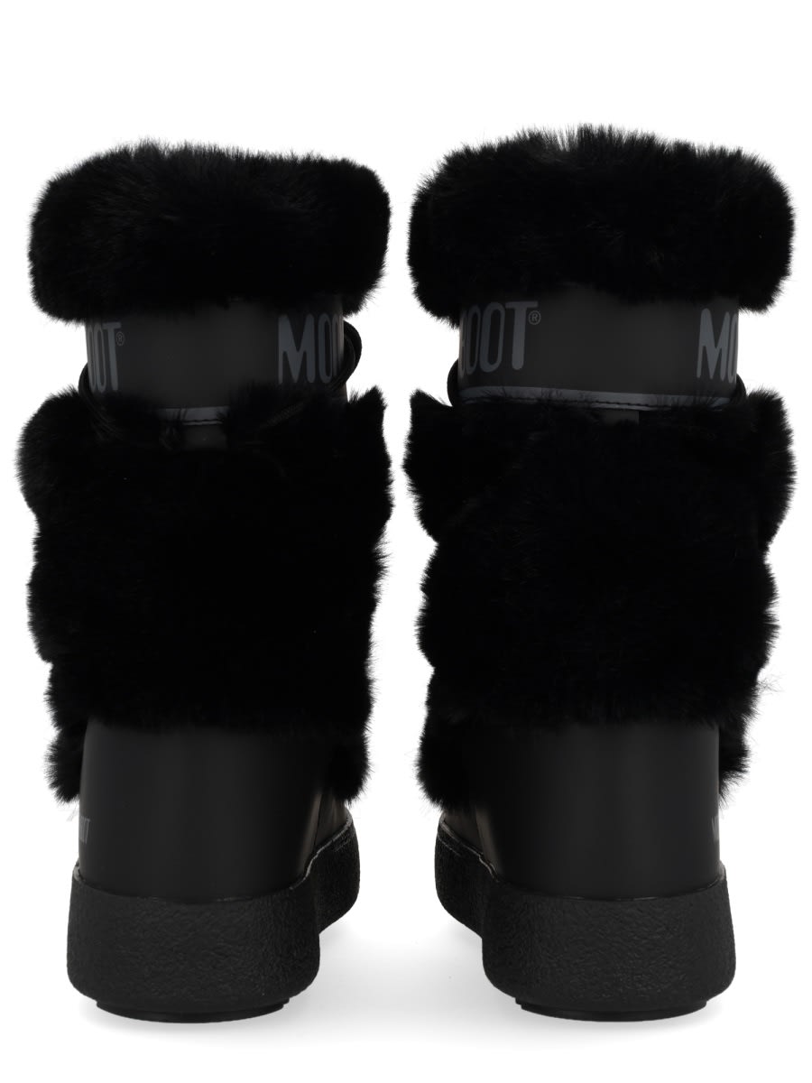 Moon Boot Boot "ltrack High Faux-fur" In Black
