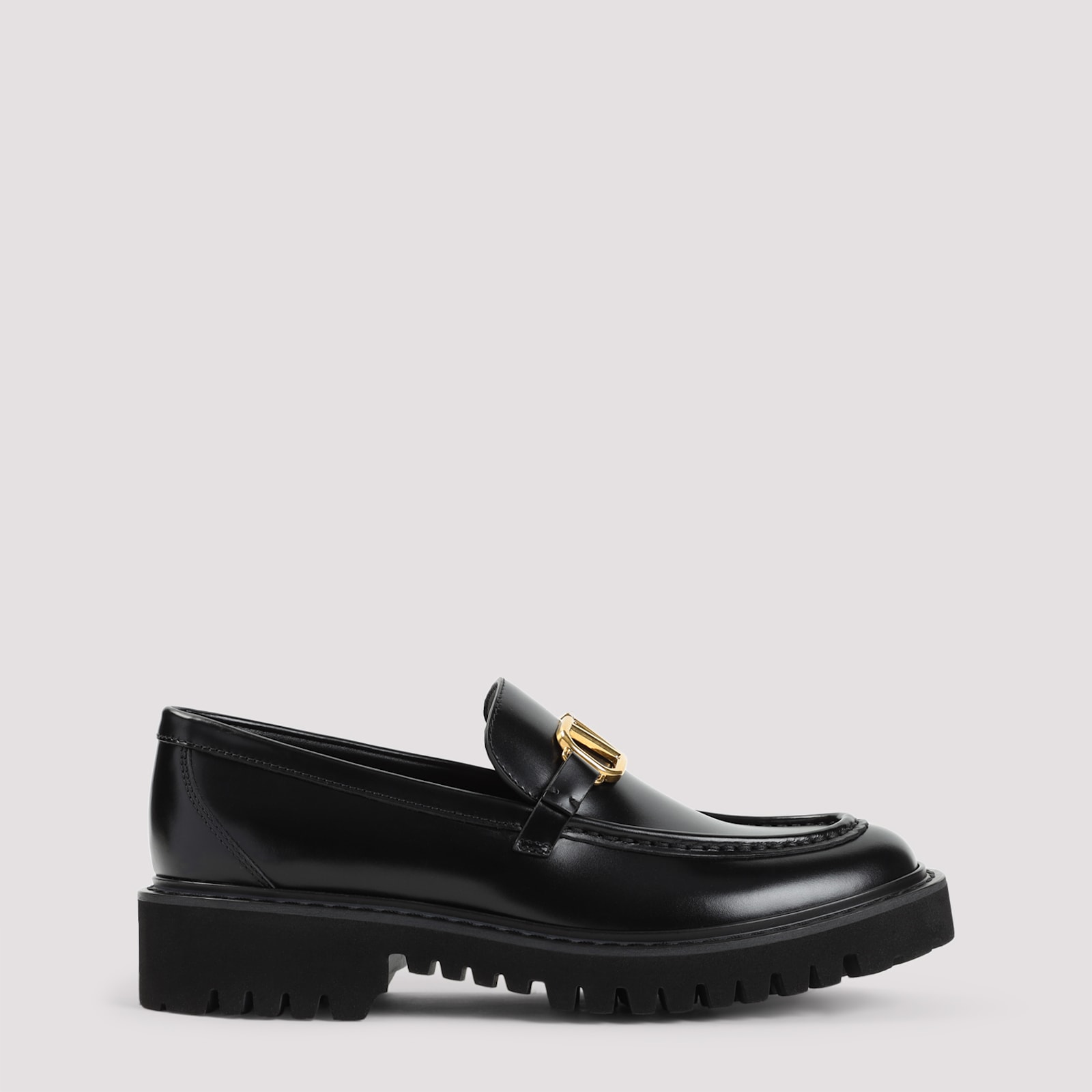 Valentino Glossy Leather Vlogo Signature Loaf In Black