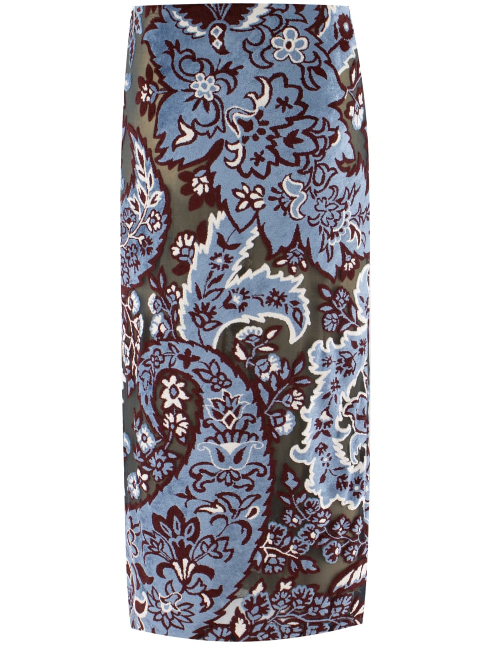 Shop Etro Skirt In Multicolor On Pale Blue Base