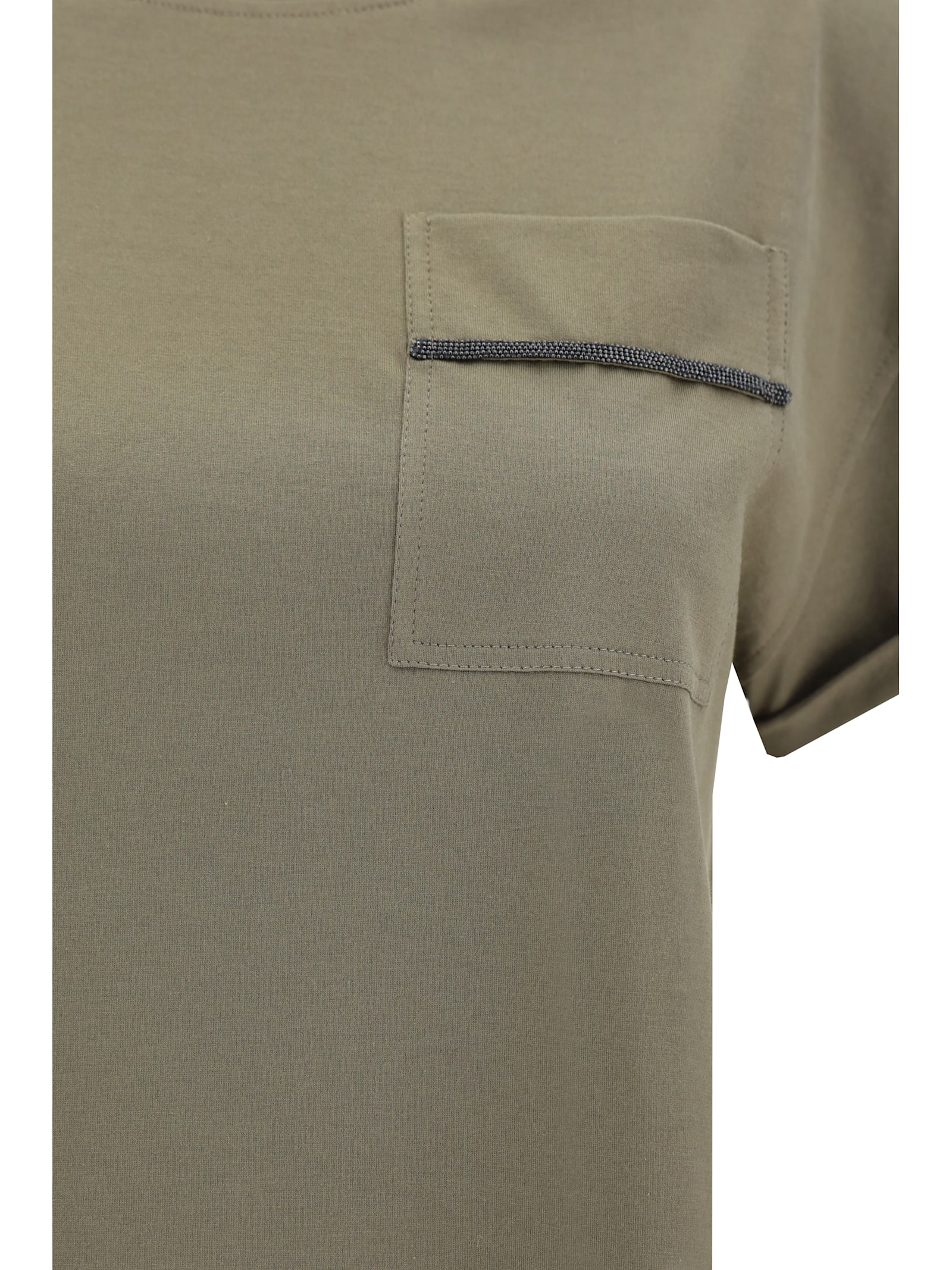 Shop Brunello Cucinelli T-shirt In Kaki