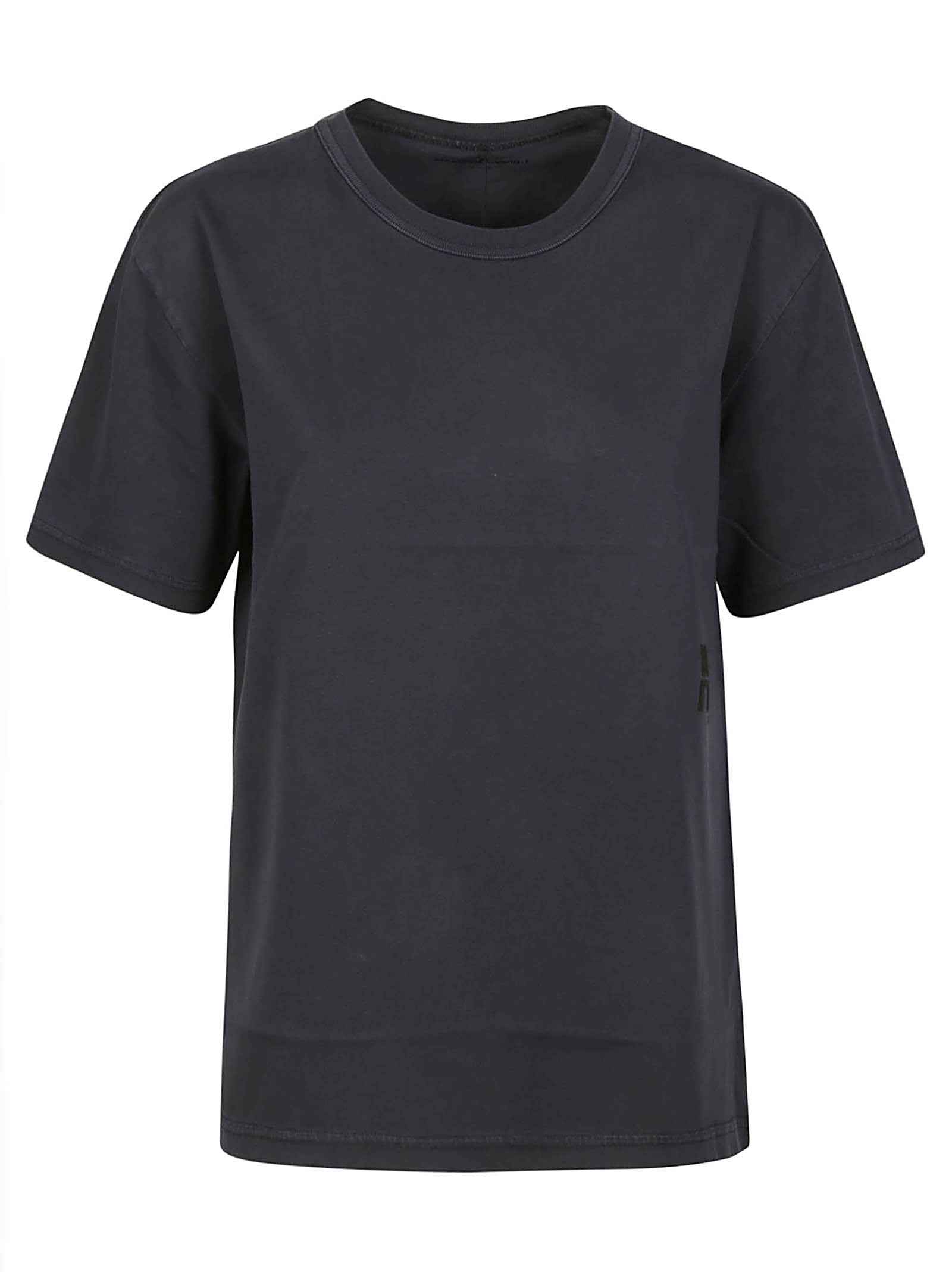 Alexander Wang T Puff Logo Bound Neck Essential T-shirt In A Soft Obsidian