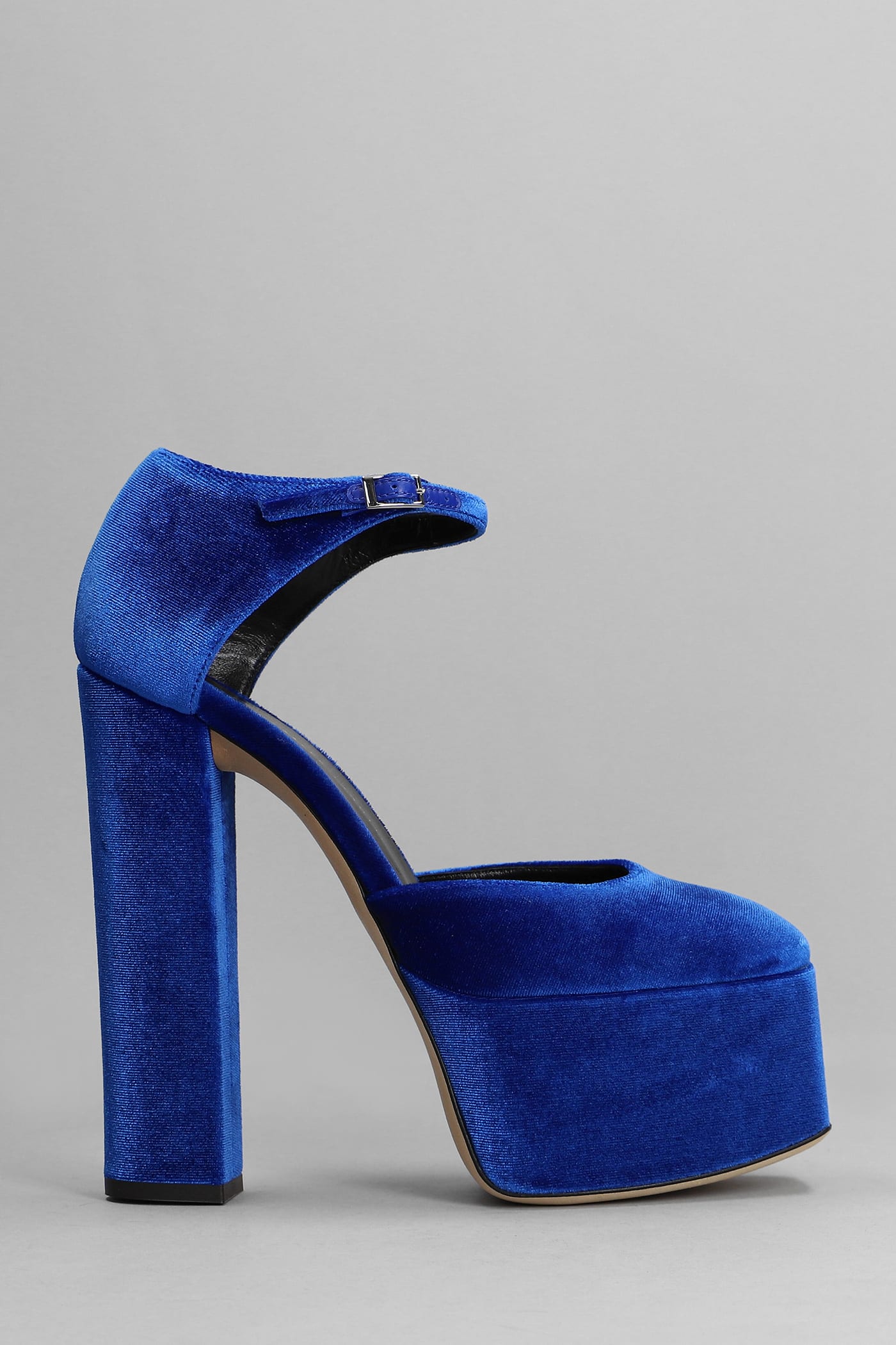 Giuseppe Zanotti Bebe Sandals In Blue Velvet