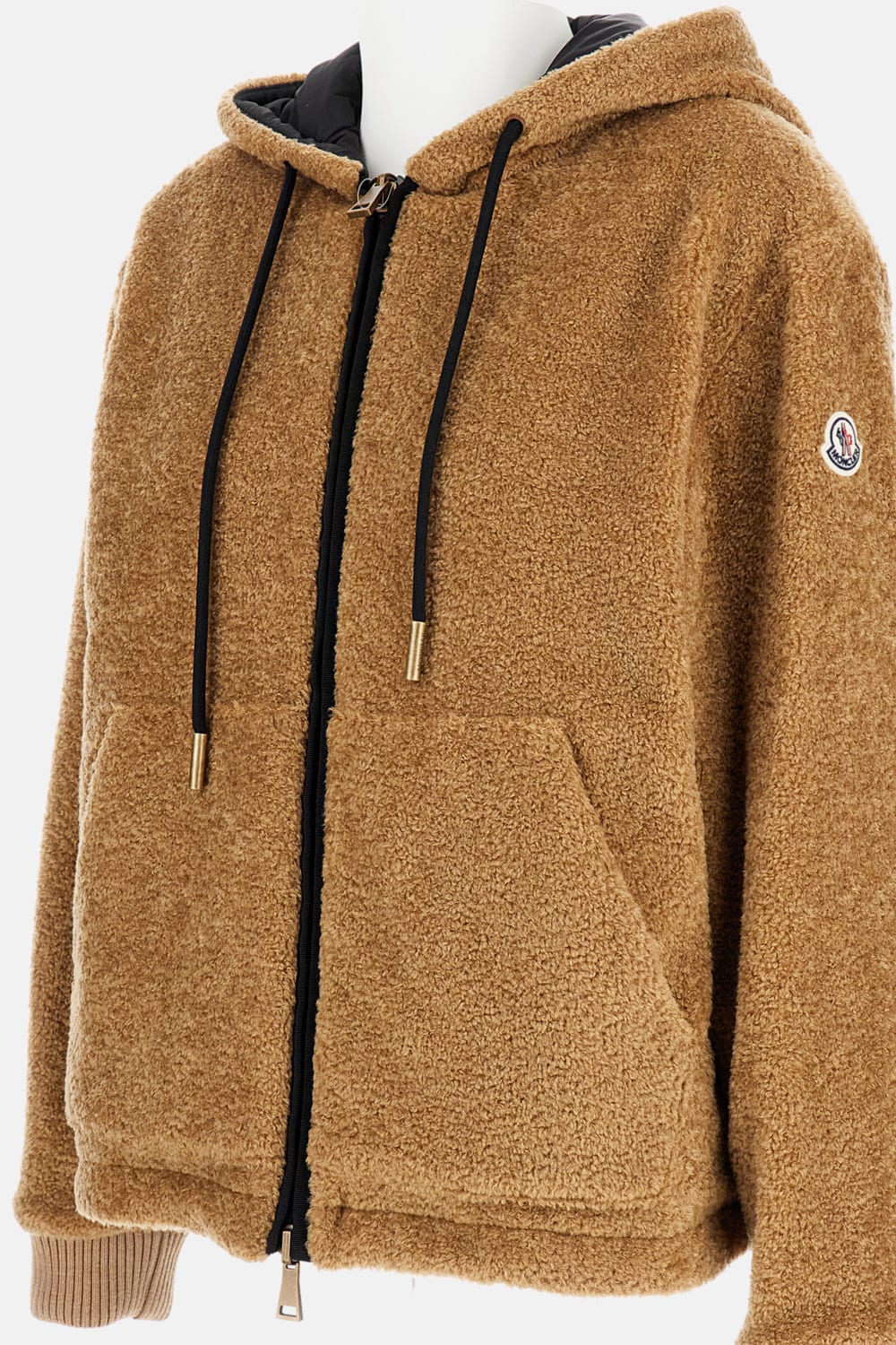 Moncler Reversible Padded Hoodie In Brown
