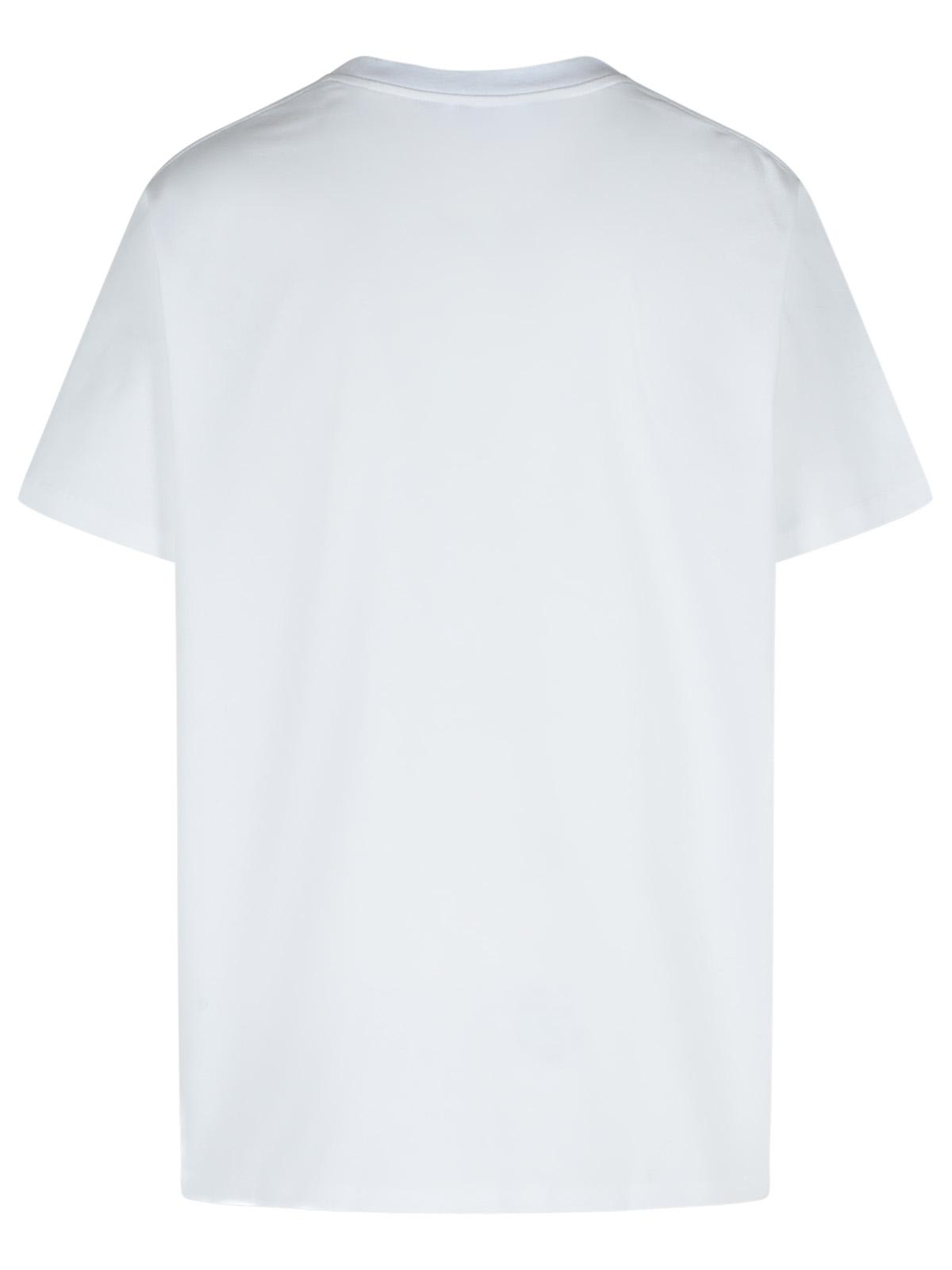 Balmain Men White Crewneck T-shirt With Maxi Logo Lettering On The Front In Cotton Man In Blanc/noir