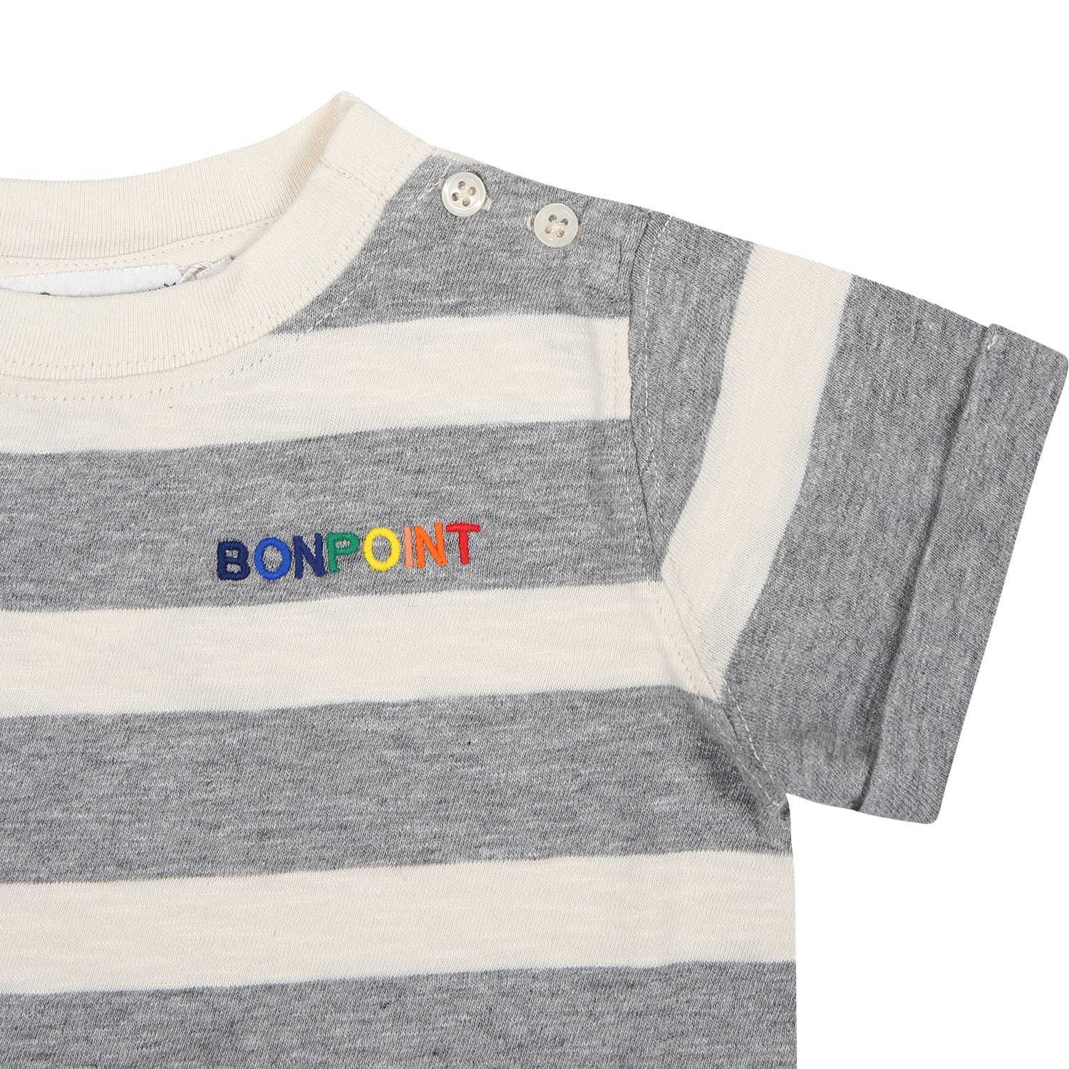Shop Bonpoint Grey T-shirt For Babykids With Logo In Grigio