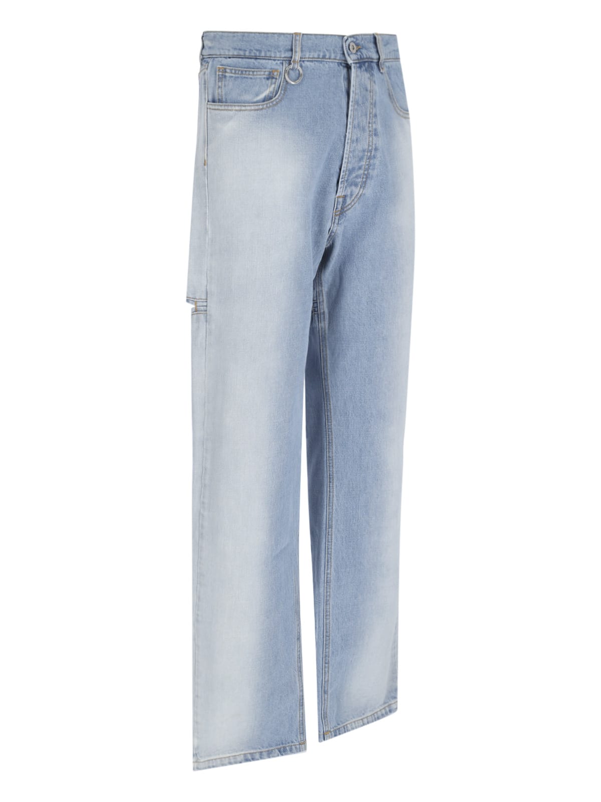 Shop Random Identities Straight Jeans In Light Blue