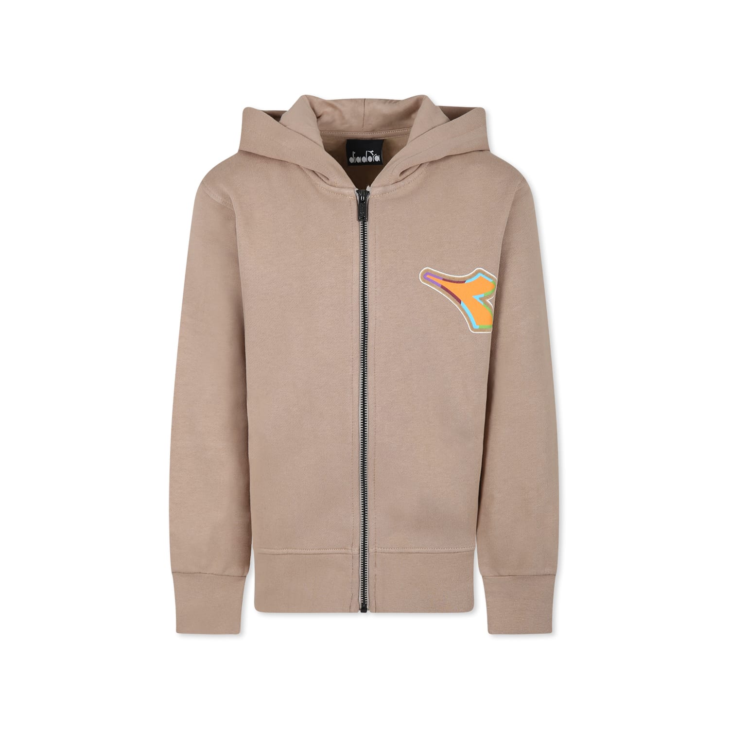 DIADORA BEIGE SWEATSHIRT FOR BOY WITH LOGO 