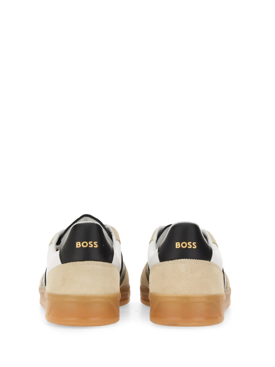 Shop Hugo Boss Sneaker With Logo In Beige