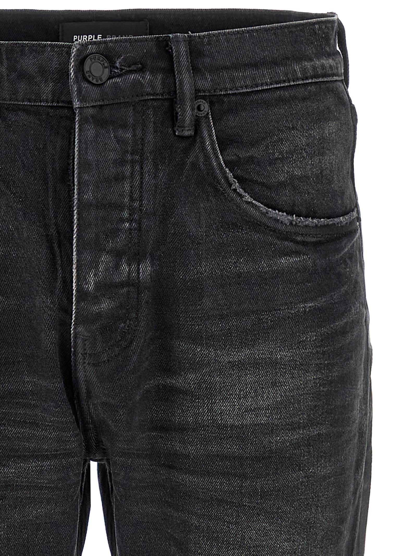 Purple Brand Black P005 Double Dip Coated Jeans In Black