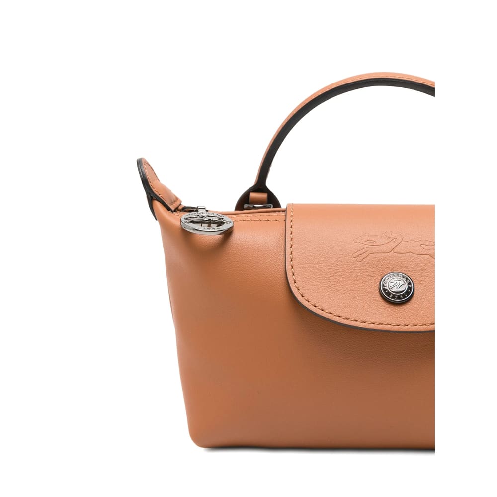 Longchamp Le Pilage Xtra Brown Medium Shoulder Strap With Removable Shoulder Strap And Embossed Lgoo On The Fr In Brown