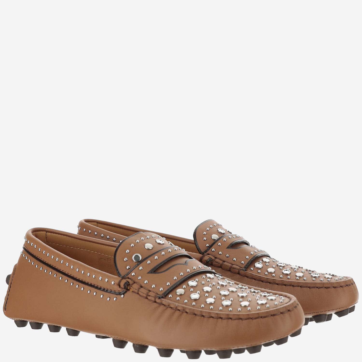 Shop Tod's Bubble Gommino Leather Loafer In Brown