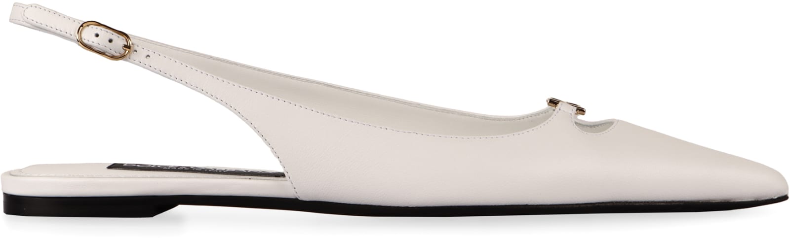 Shop Dolce & Gabbana Leather Slingback Pumps In White