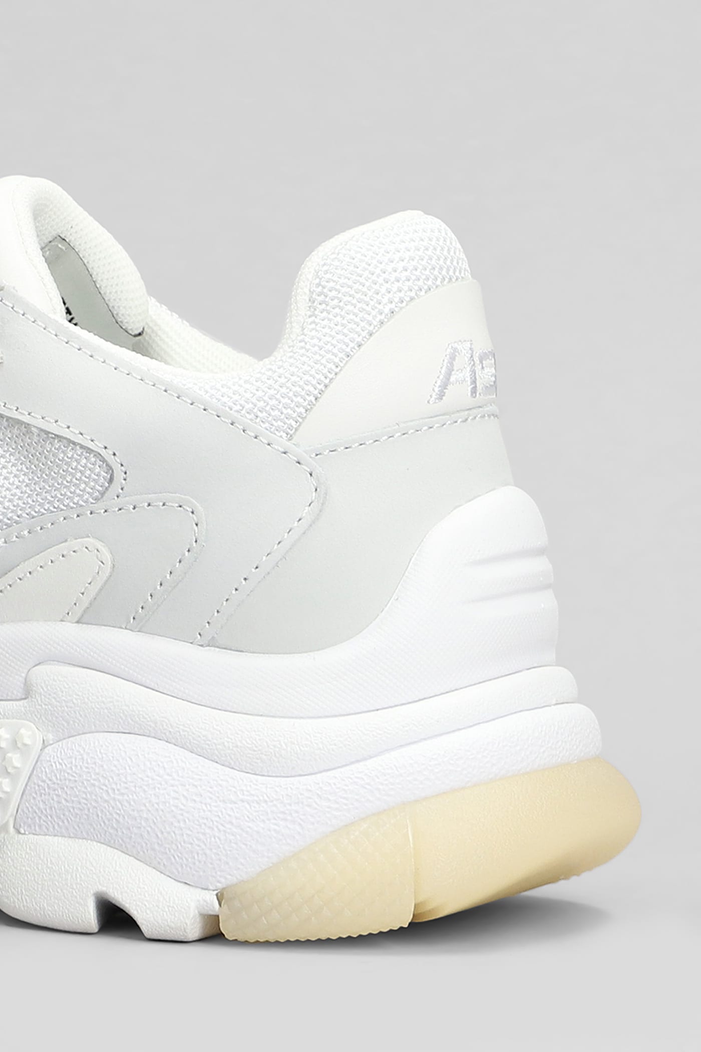 Ash Addict Sneakers In White Leather And Fabric In White