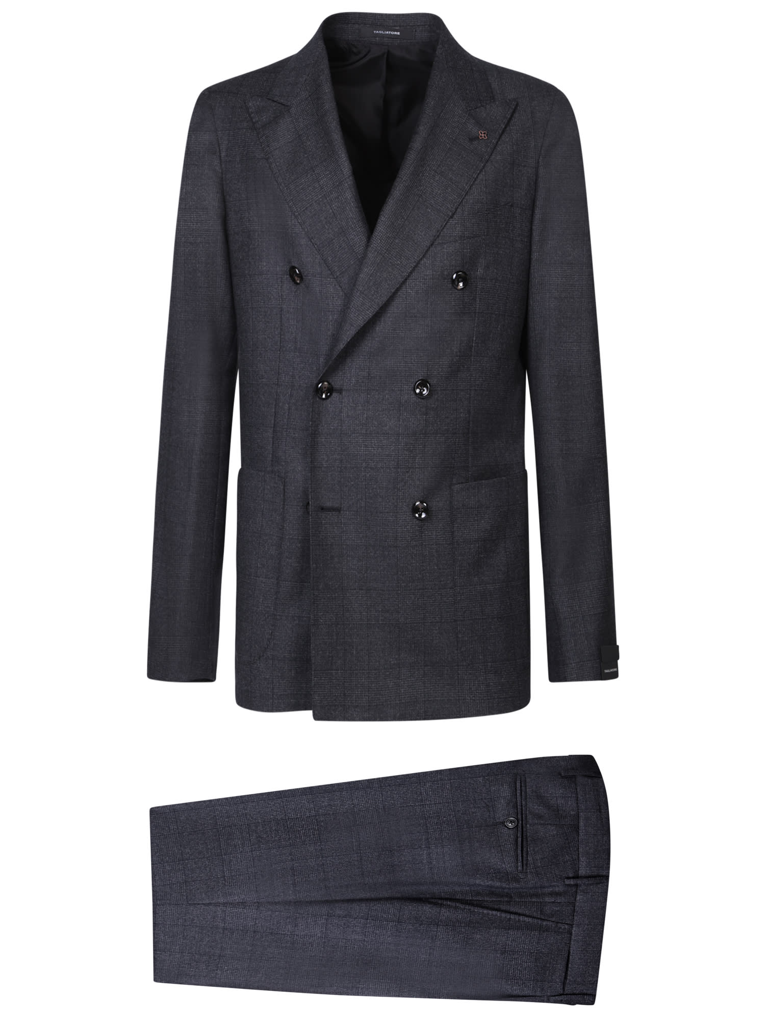 Double-breasted Wool Suit Grey