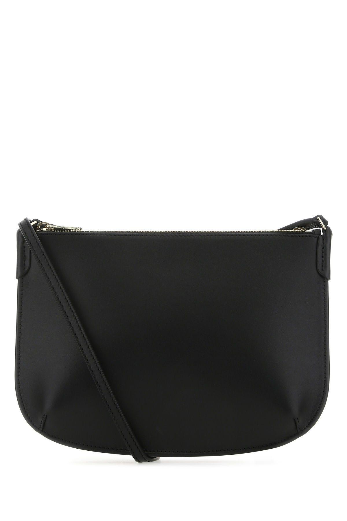 Shop Apc Black Leather Crossbody Bag