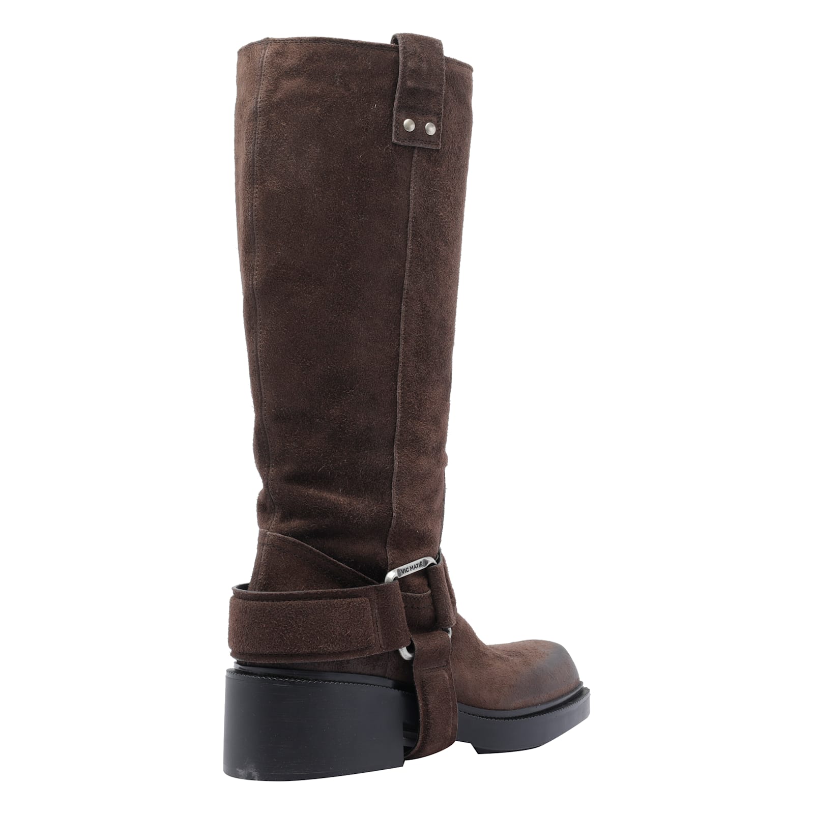 Vic Matie Saddle Calf-length Boots In Brown