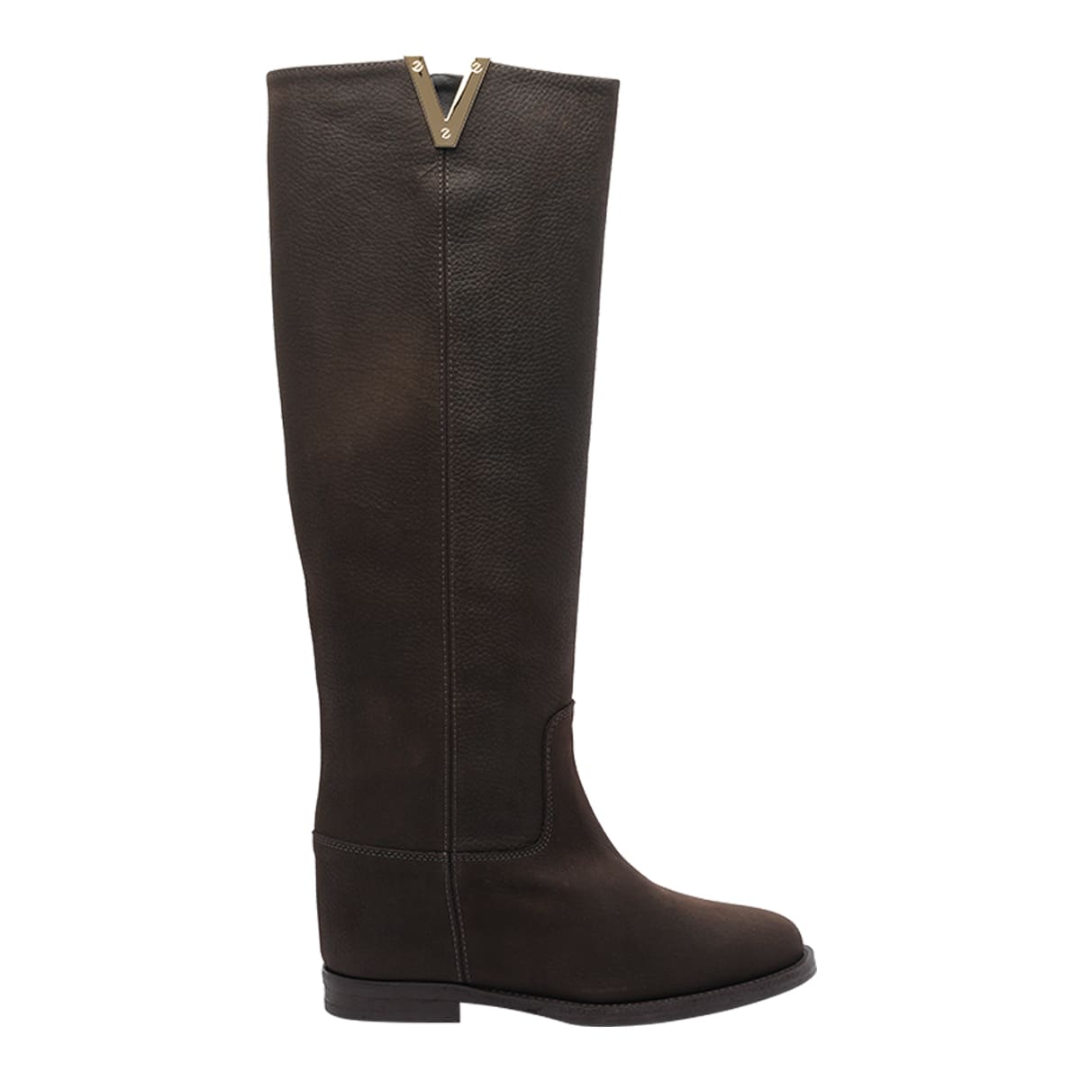 Via Roma 15 Leather Boots In Brown