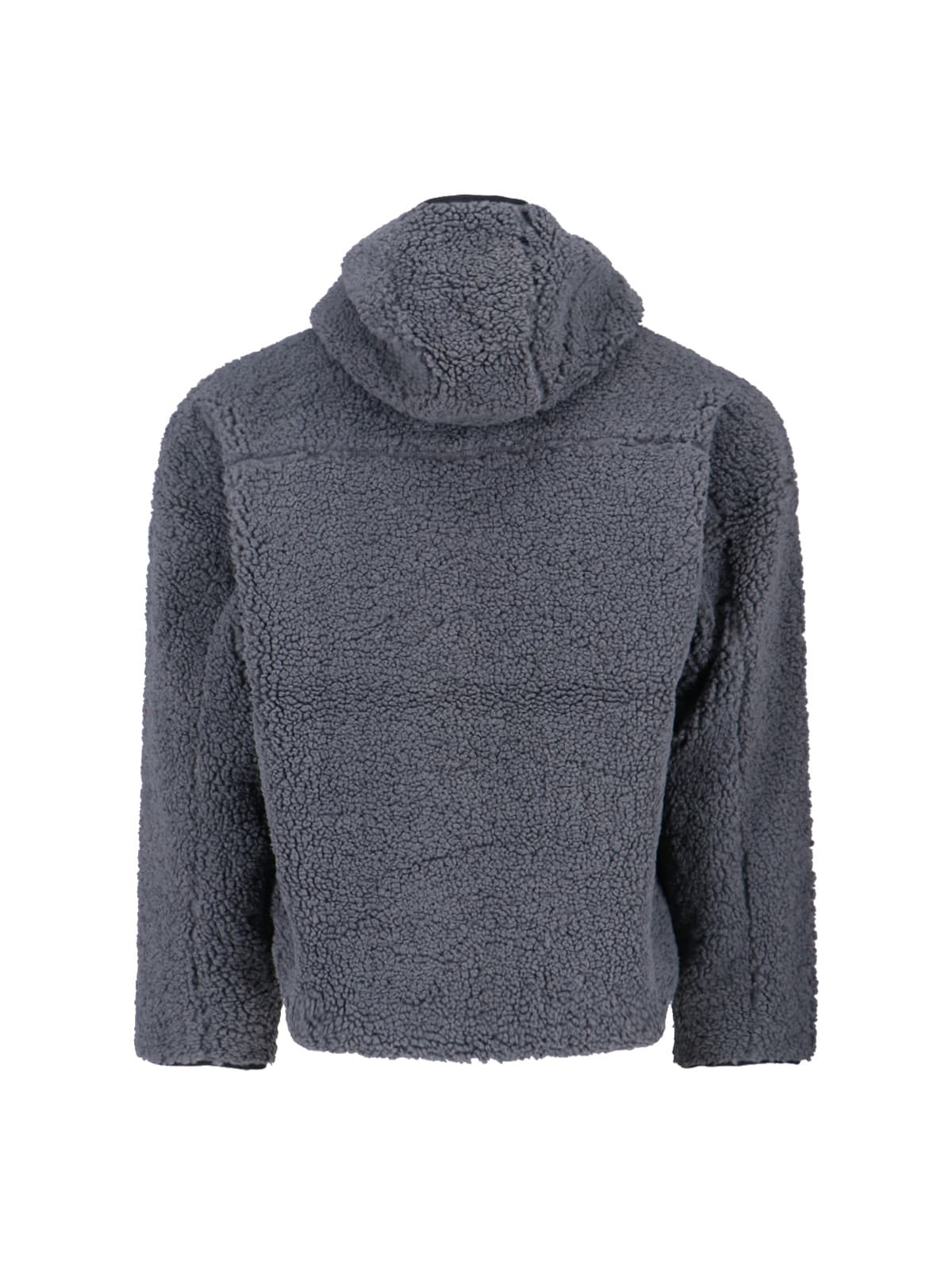 Diesel Textured Fleece Jacket With Bold Graphic Embroidery In Blue