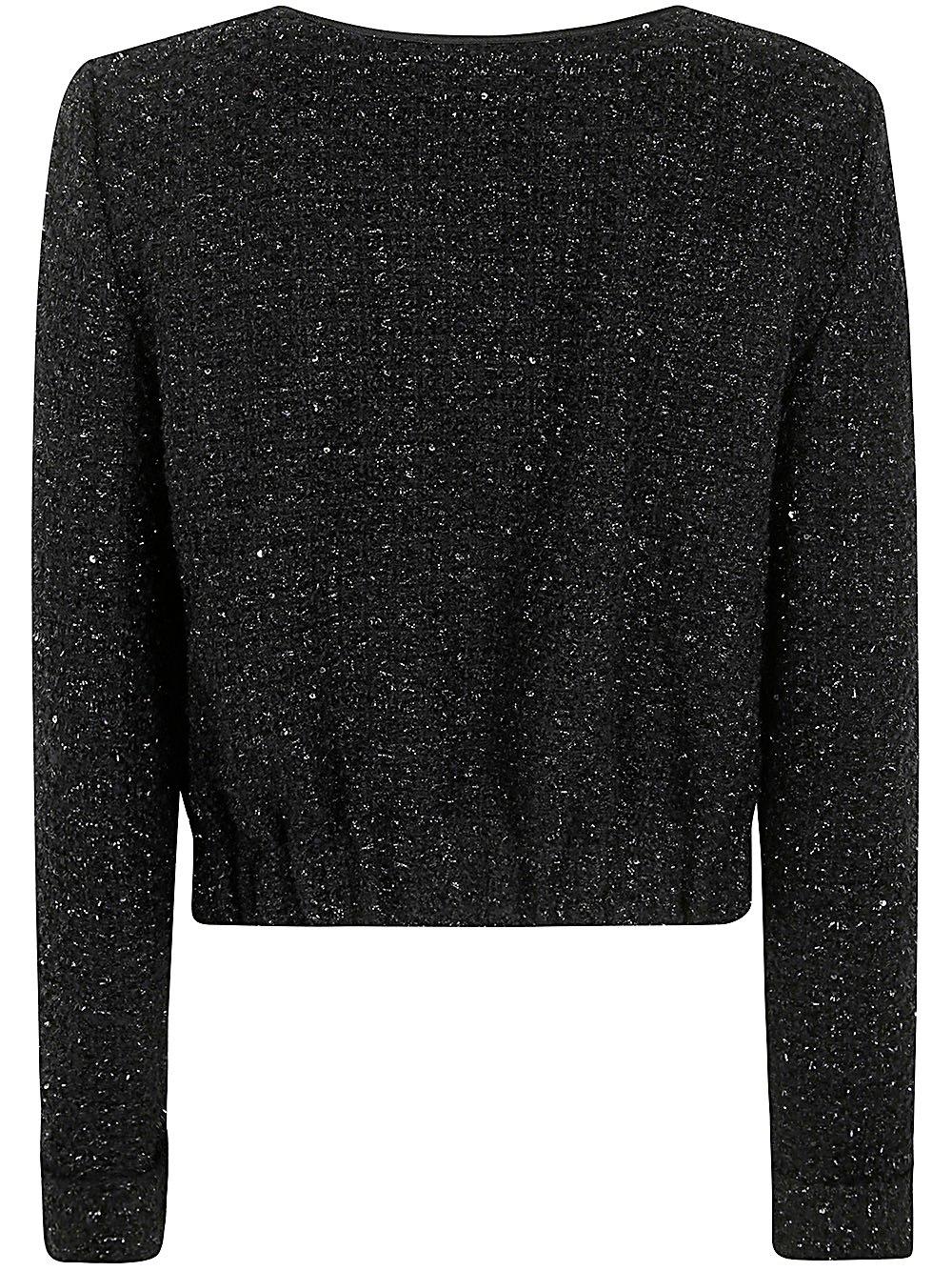 EMPORIO ARMANI LUREX SEQUINNED ZIPPED JACKET