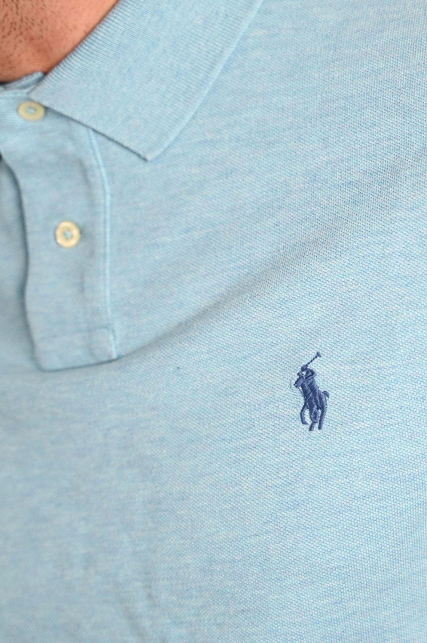 Shop Ralph Lauren Piqué Polo Shirt In Watchhill Blue Heather