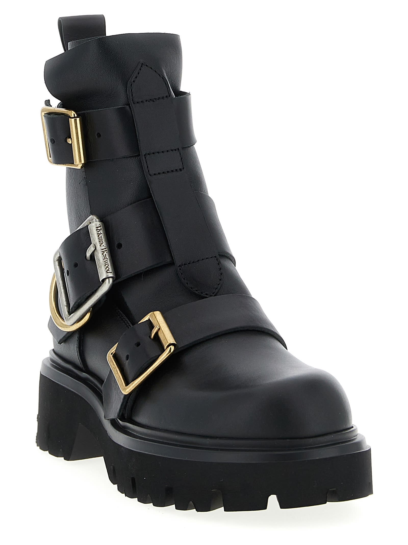 Vivienne Westwood Ankle Boots With Chunky Sole And Pull Tab In Black