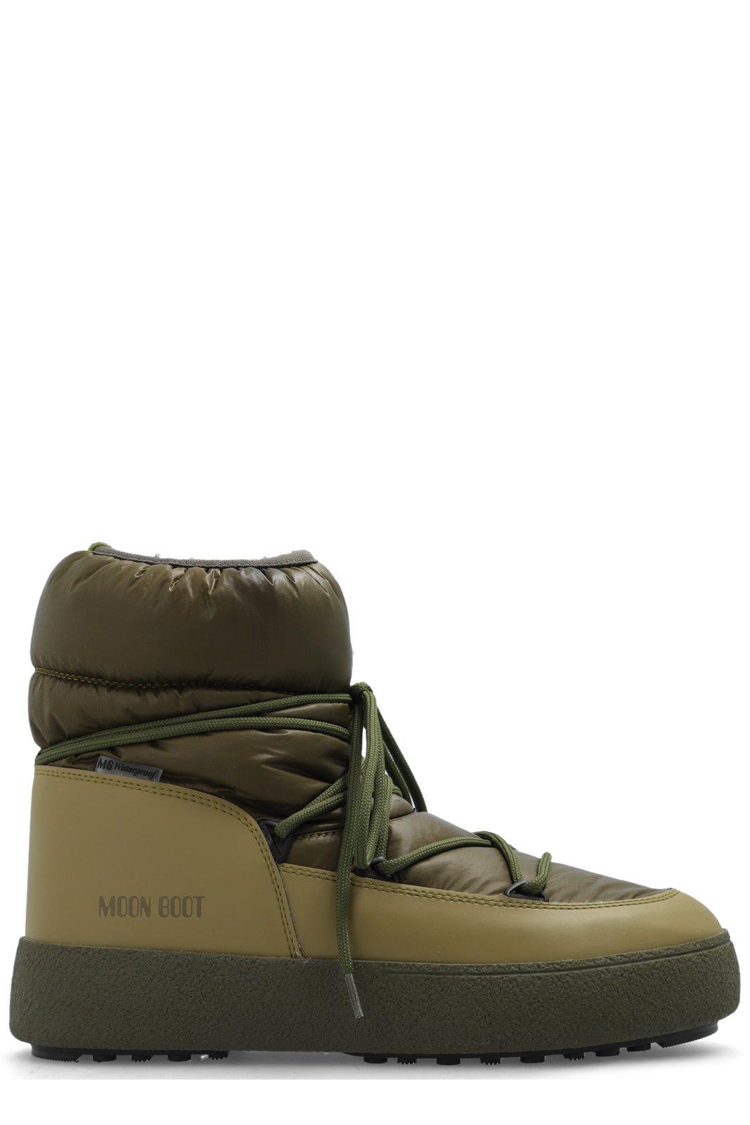 Shop Moon Boot Mtrack Low Padded Boots In Kaki