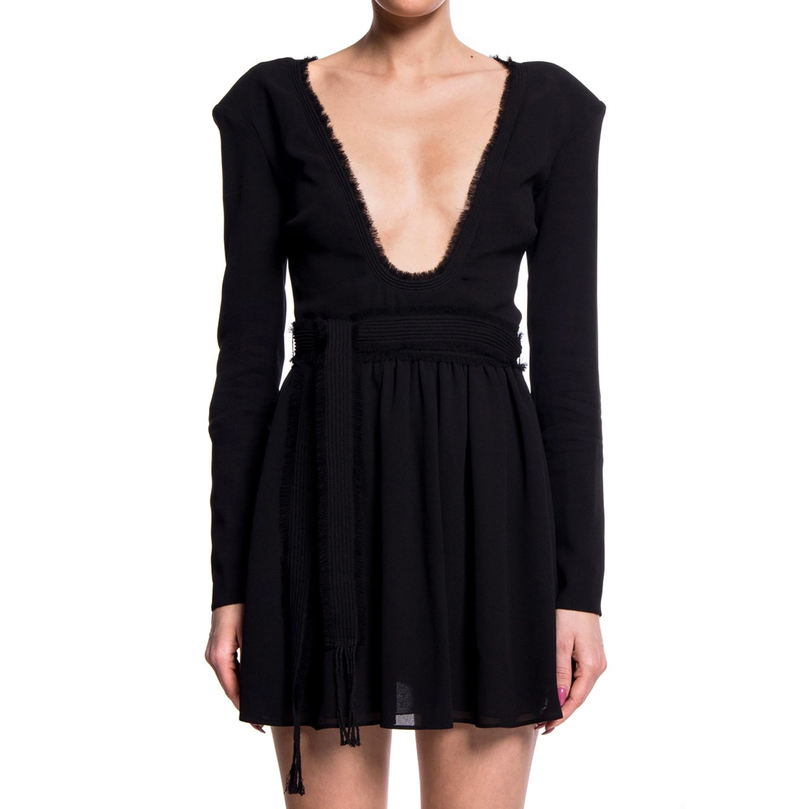 Shop Saint Laurent Long Sleeves Dress In Black