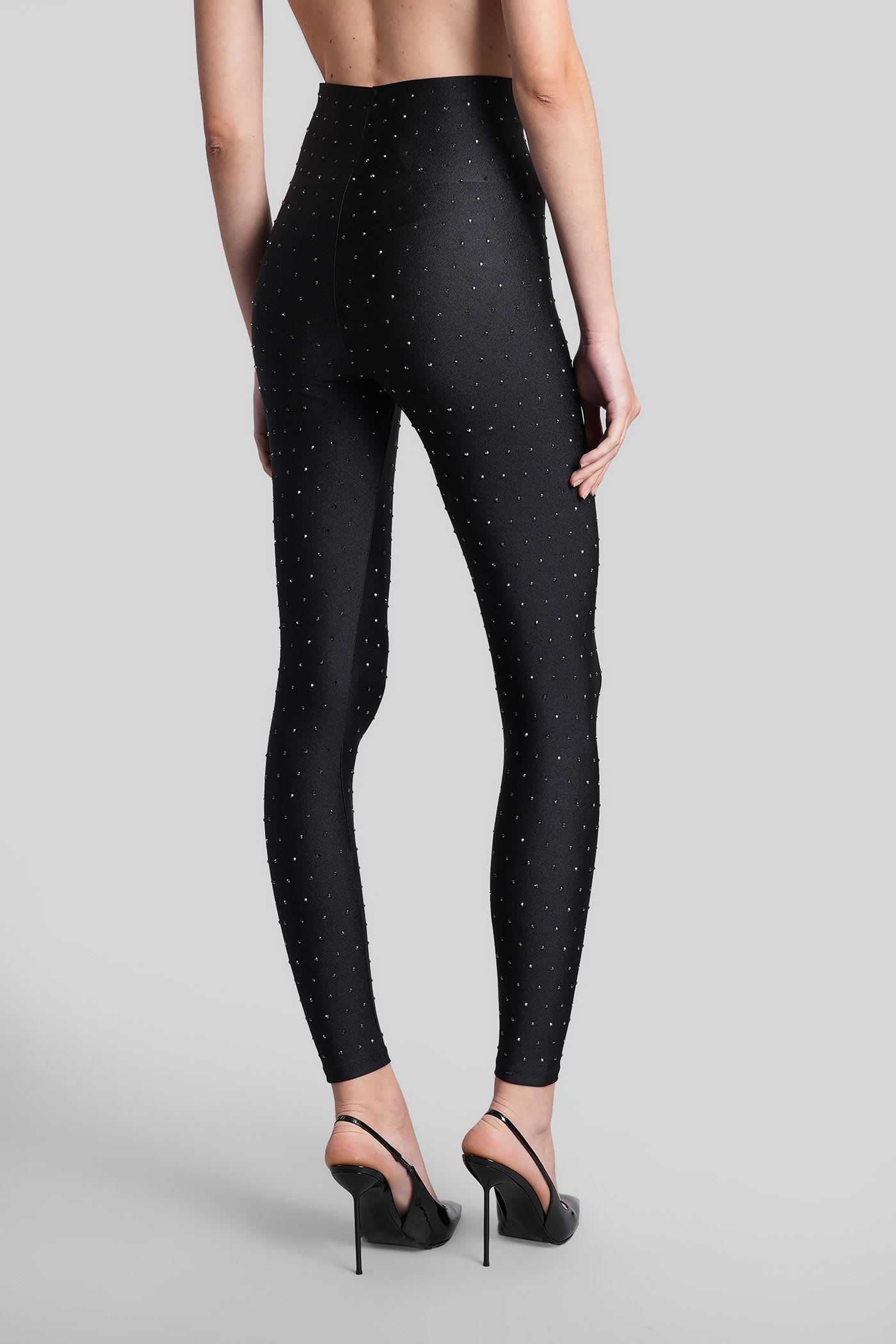 The Andamane Holly Crystal Leggings In Black Polyamide In Black