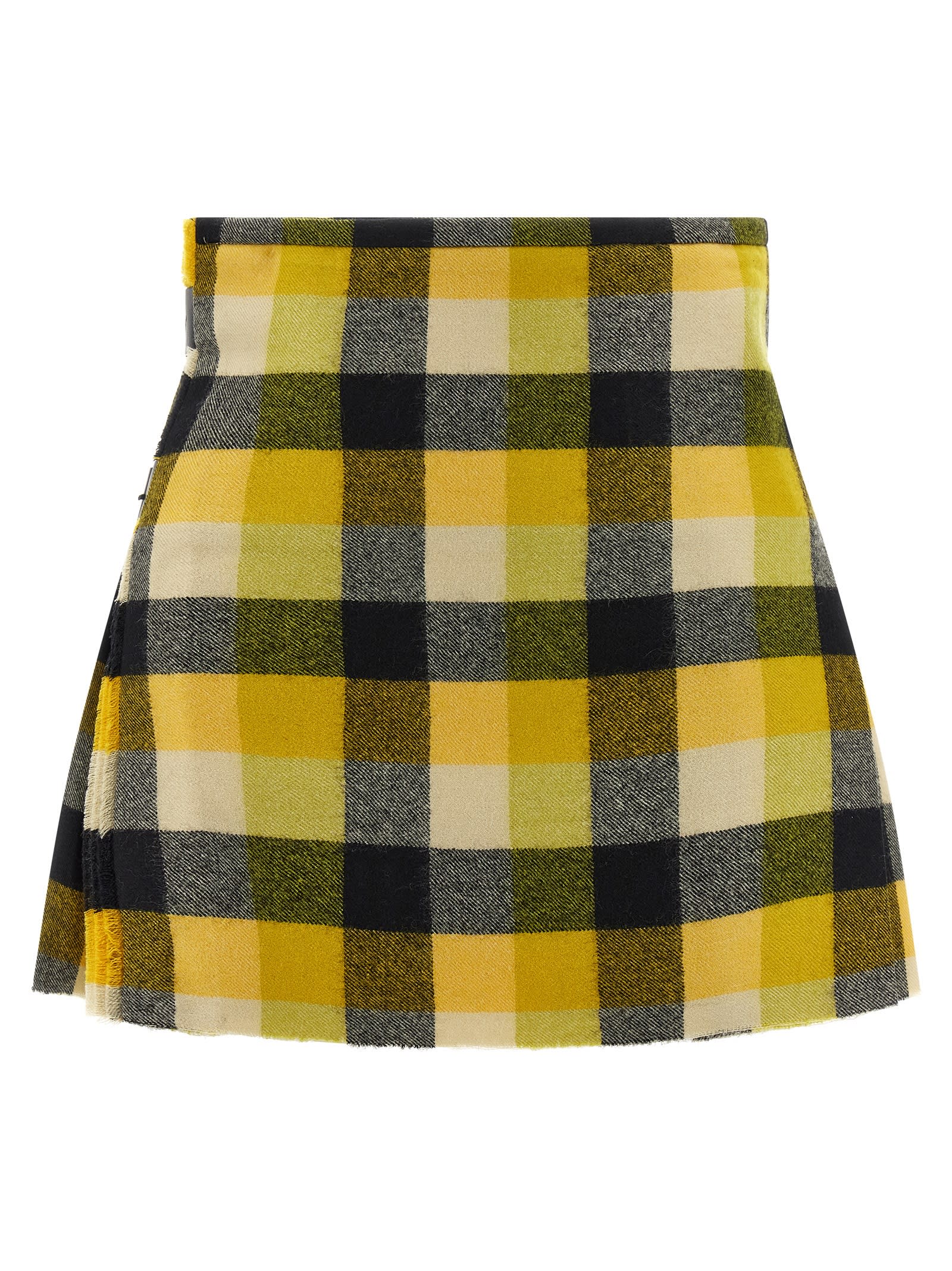 Vivienne Westwood High-waisted Pleated Kilt Style Skirt In Yellow