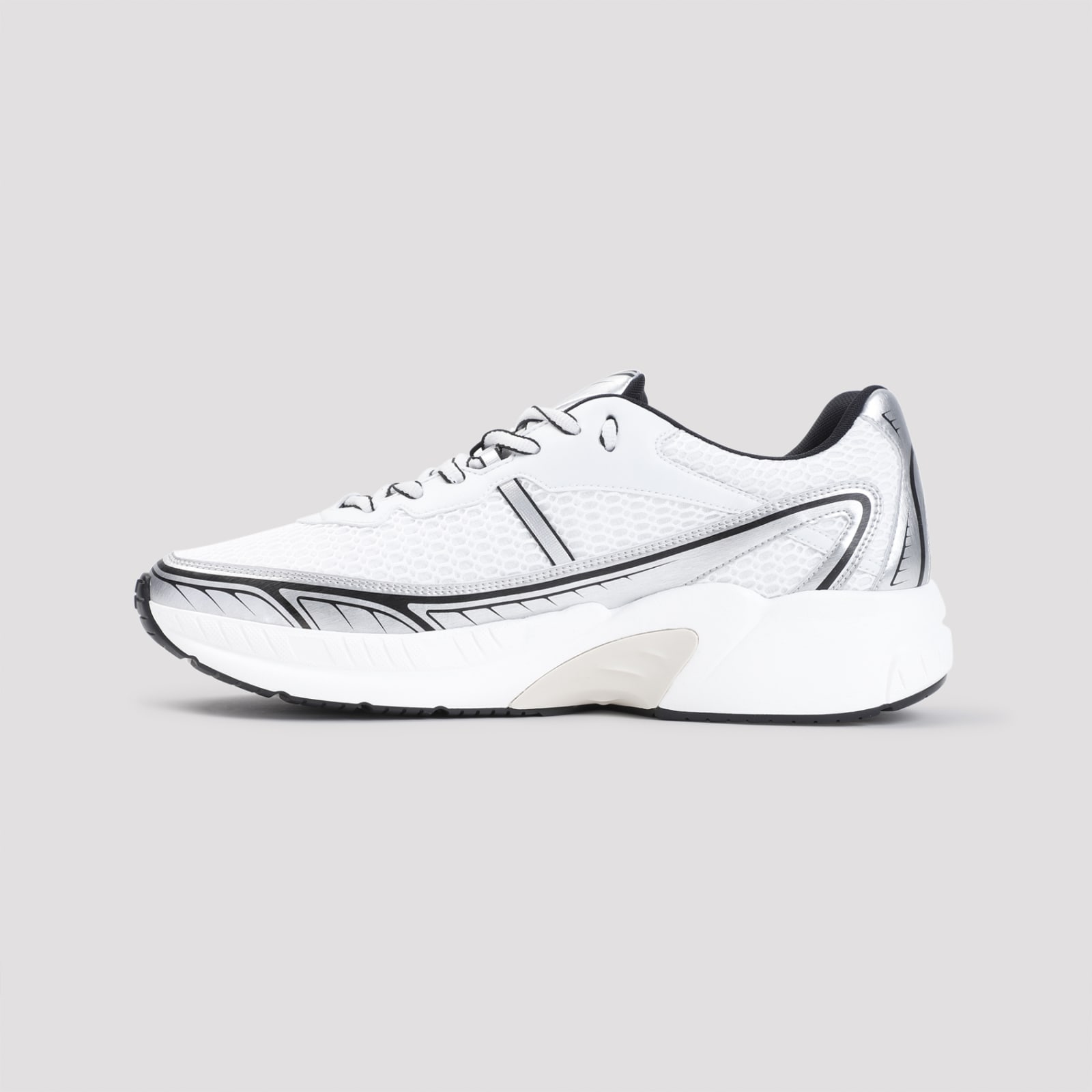 Shop Givenchy Nfnty-52 Low Top Runners Sneakers In White Silvery