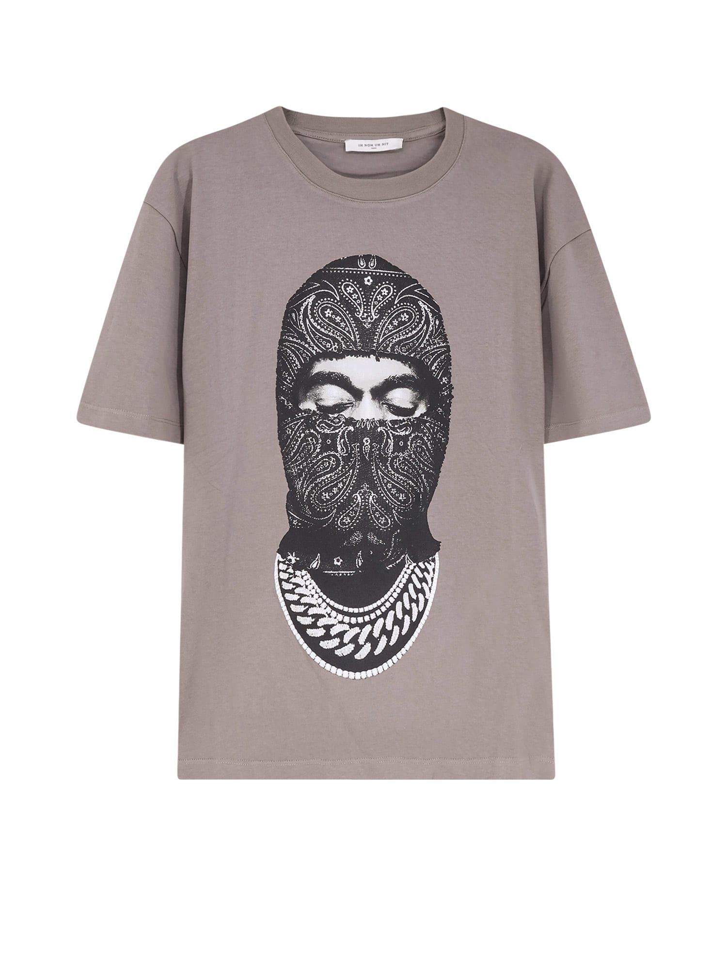 Ih Nom Uh Nit Graphic Crew-neck T-shirt Paisley Mask In Neutral