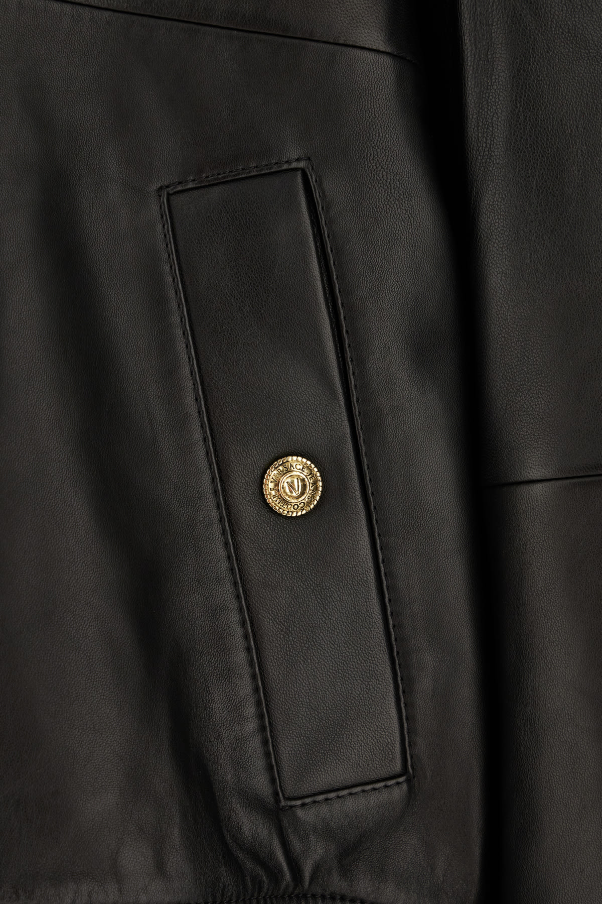 Shop Versace Jeans Couture Jacket With Logo In Black Gold
