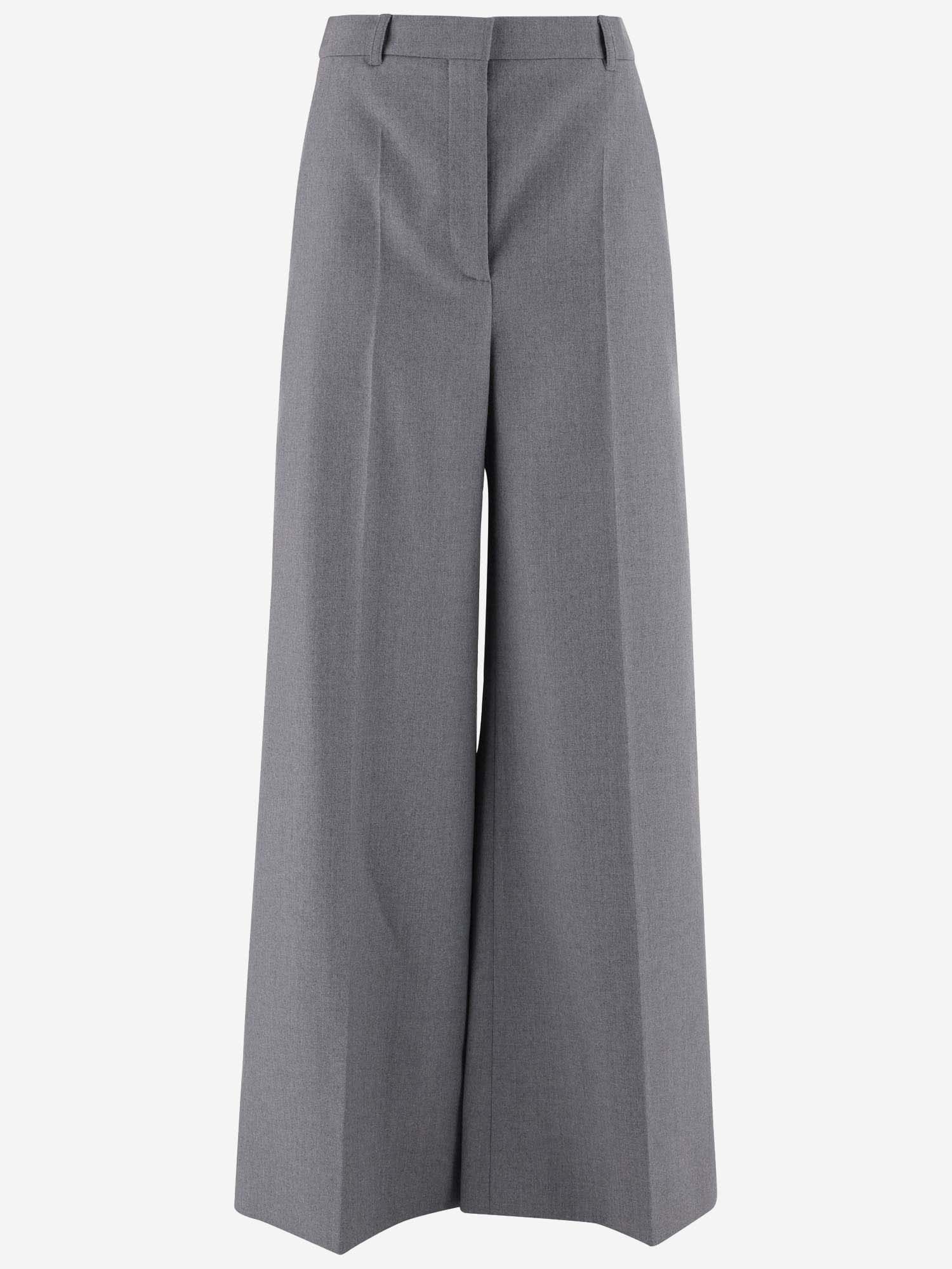 Shop Stella Mccartney Wool Flared Pants In Grey