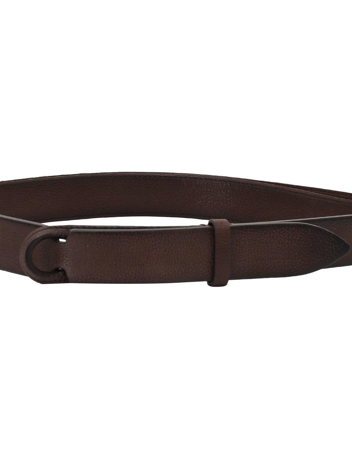 Orciani Chevrette Nobuckle Belt In Moro