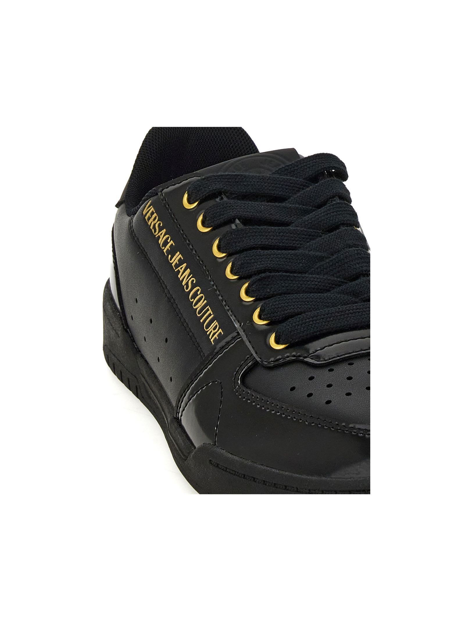Versace Jeans Couture Black Low Top Sneakers In Black