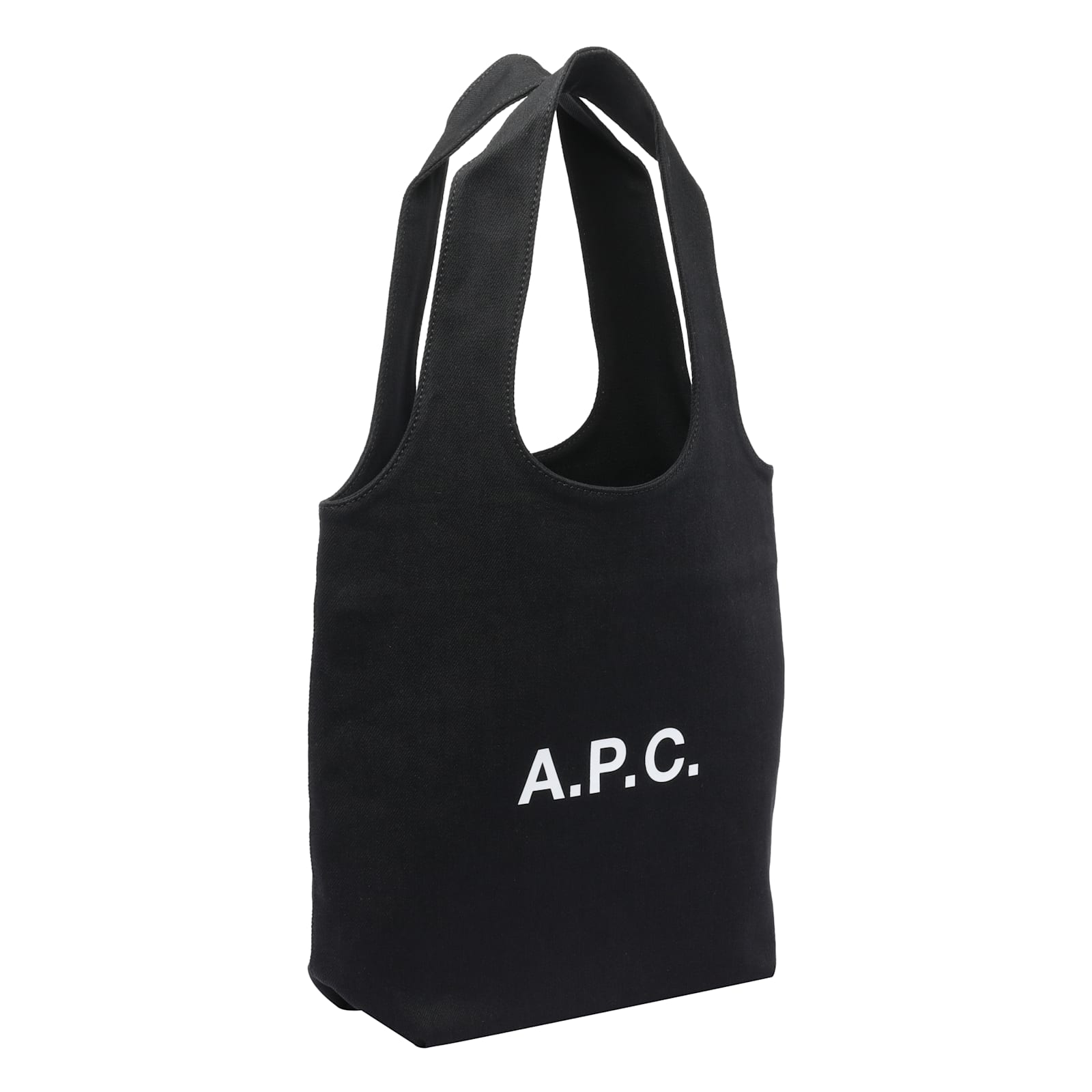 Apc A.p.c. Small Ninon Denim Tote Bags In Black