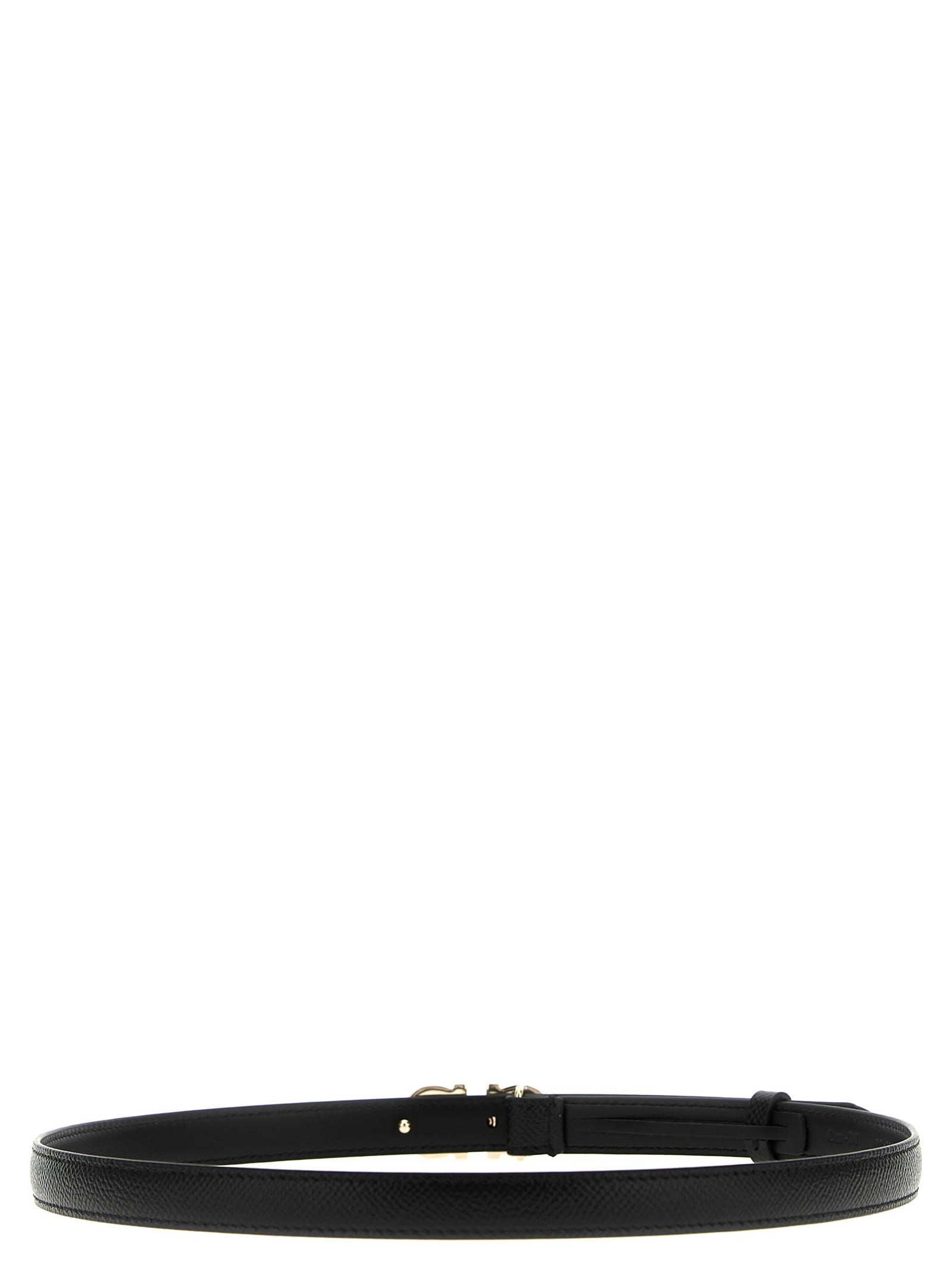 Ferragamo Logo Buckle Belt In Black