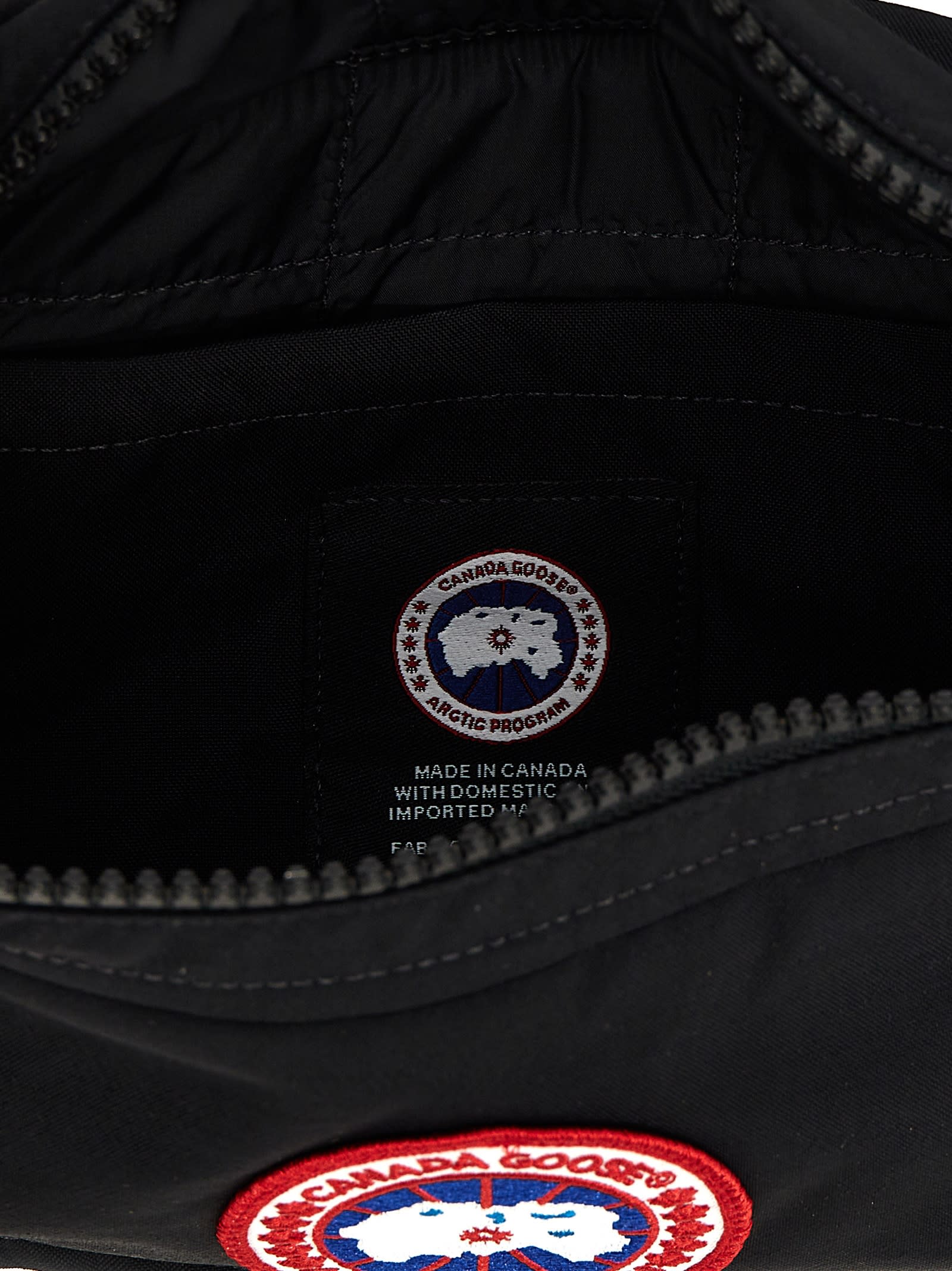 Shop Canada Goose Logo Patch Fanny Pack In Black