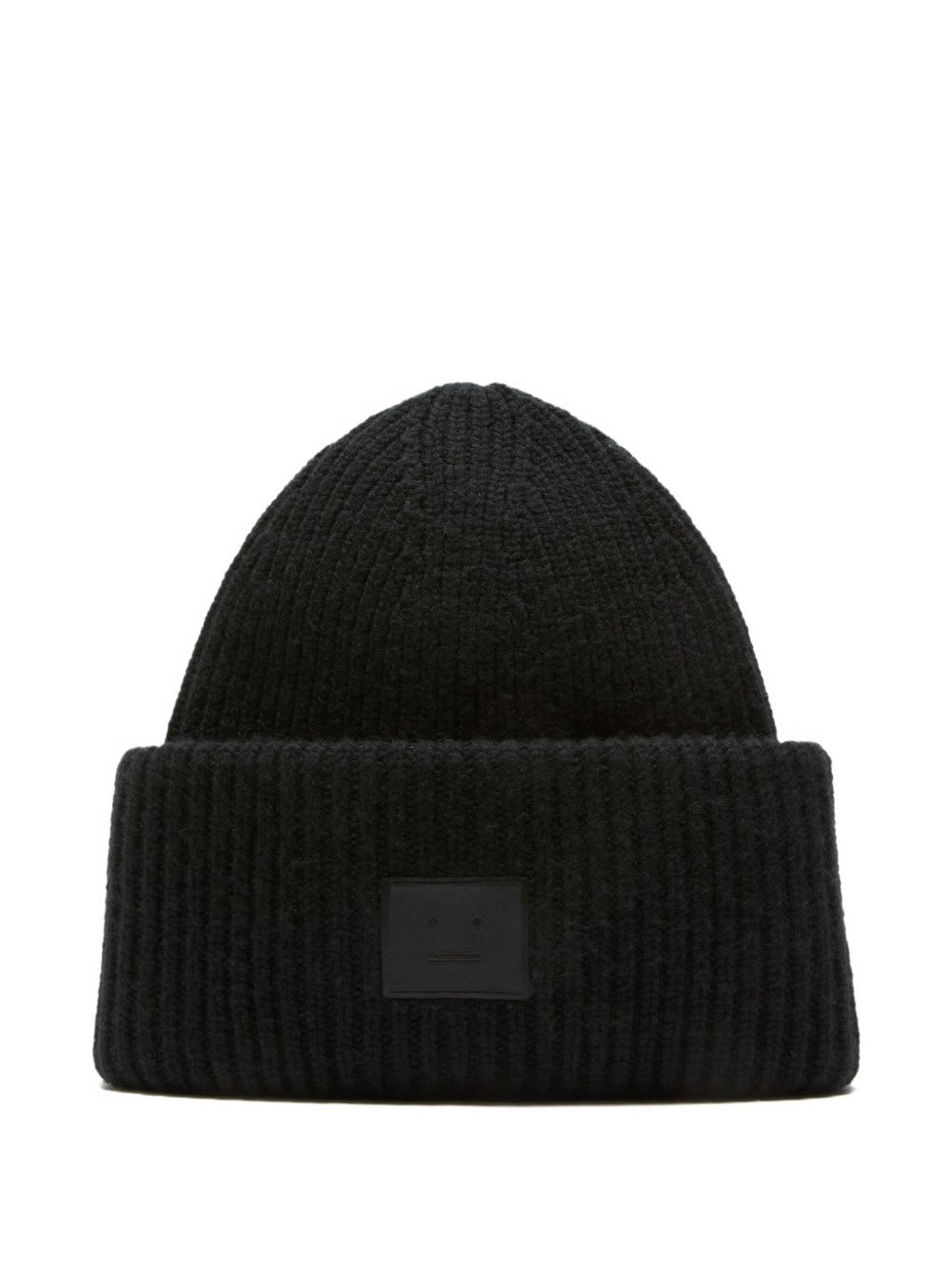 Acne Studios Logo Wool Beanie In Black