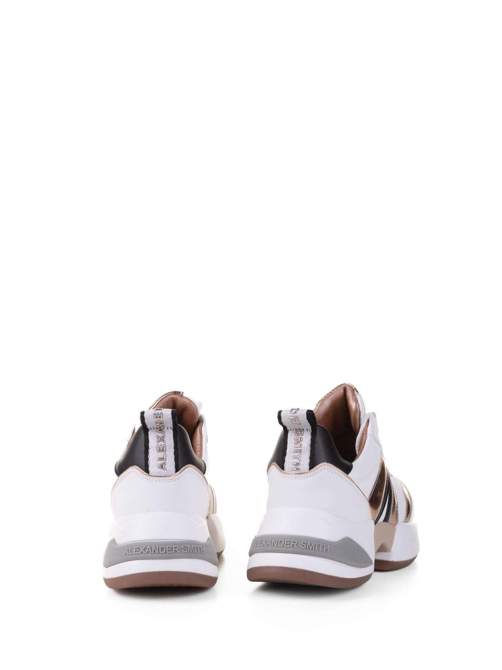 Shop Alexander Smith Marble Leather Sneaker In White Copper