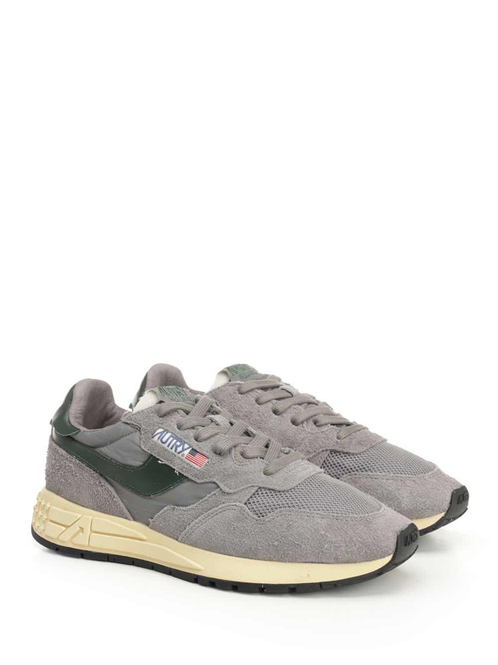 Autry Low-top Sneakers With Mesh Panels And Suede Overlays In Gray