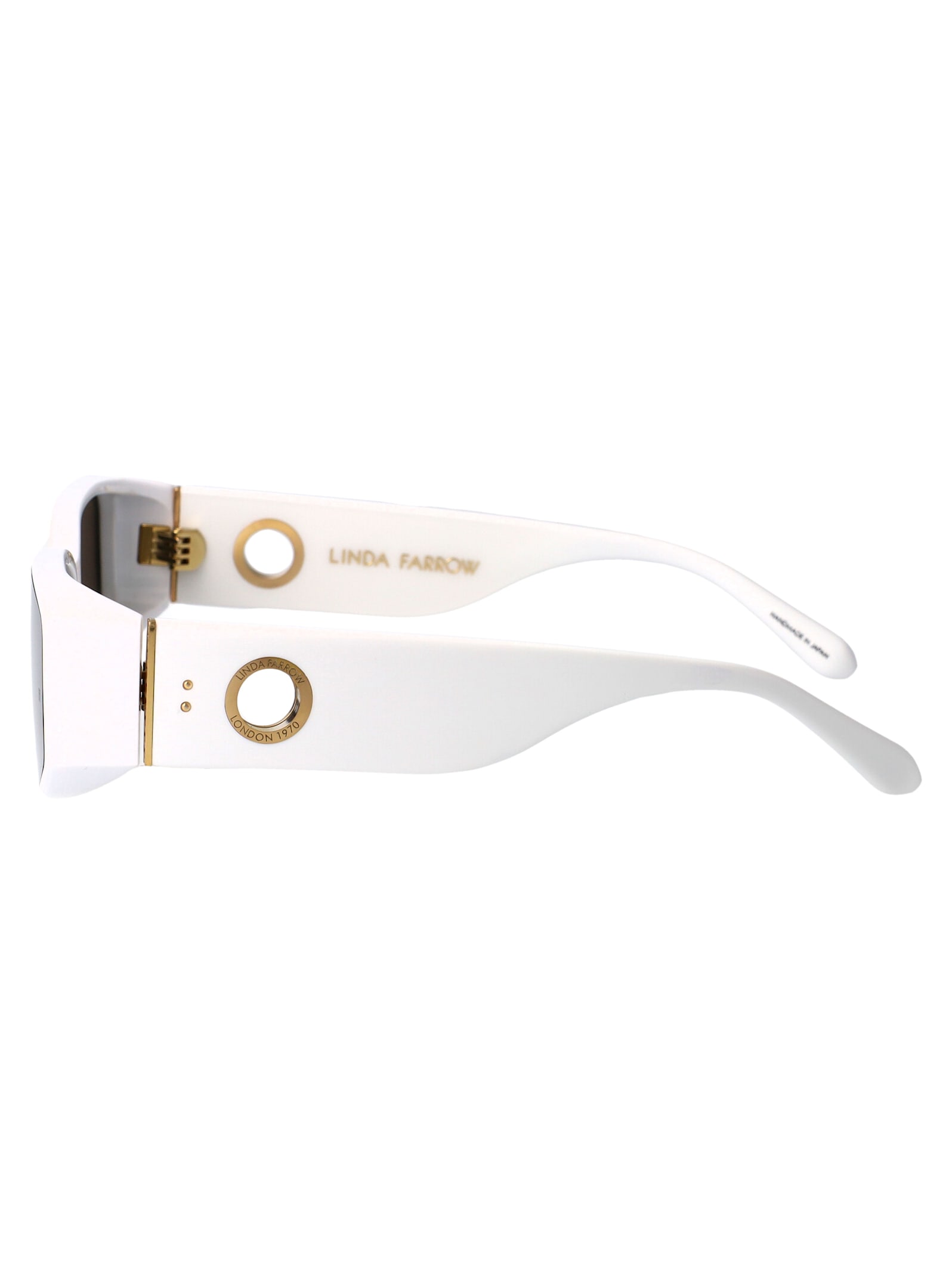 Linda Farrow Sunglasses Lfl1465 C2 Sun C2 In White/lightgold/grey