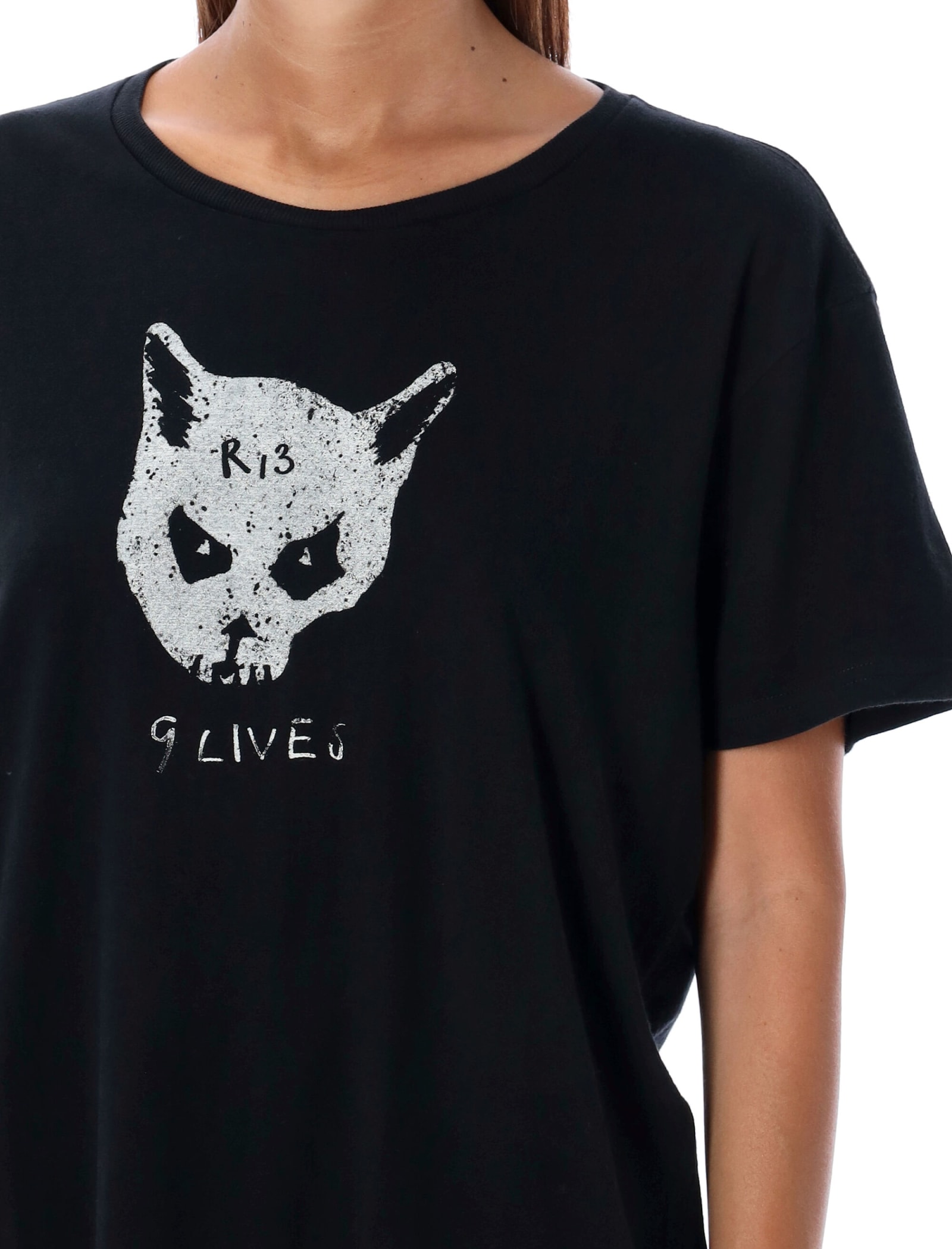 Shop R13 9 Lives Cat T-shirt In Black