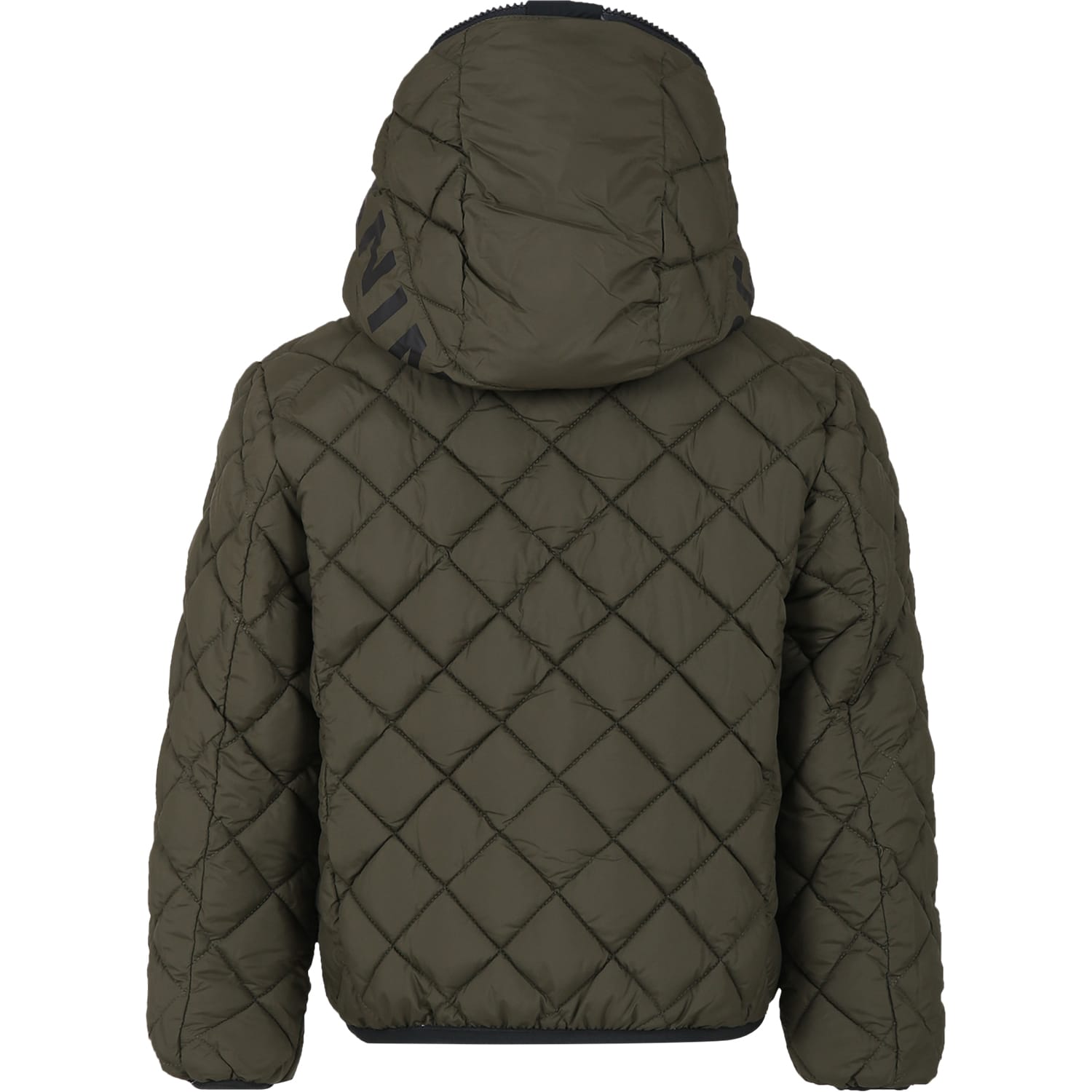 Shop Save The Duck Reversible Jobi Green Down Jacket For Boy With Logo