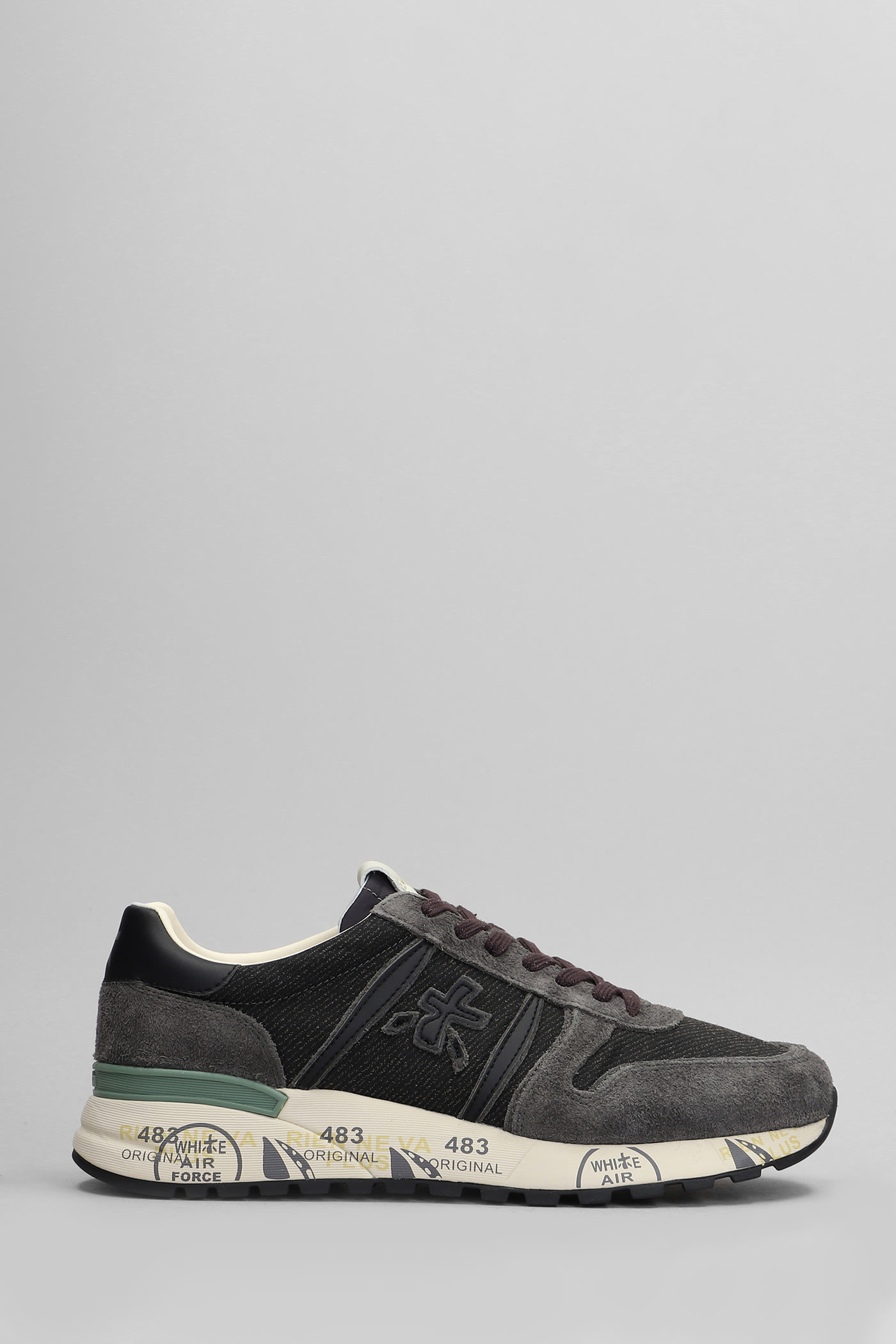 Shop Premiata Lander Sneakers In Brown Suede And Fabric