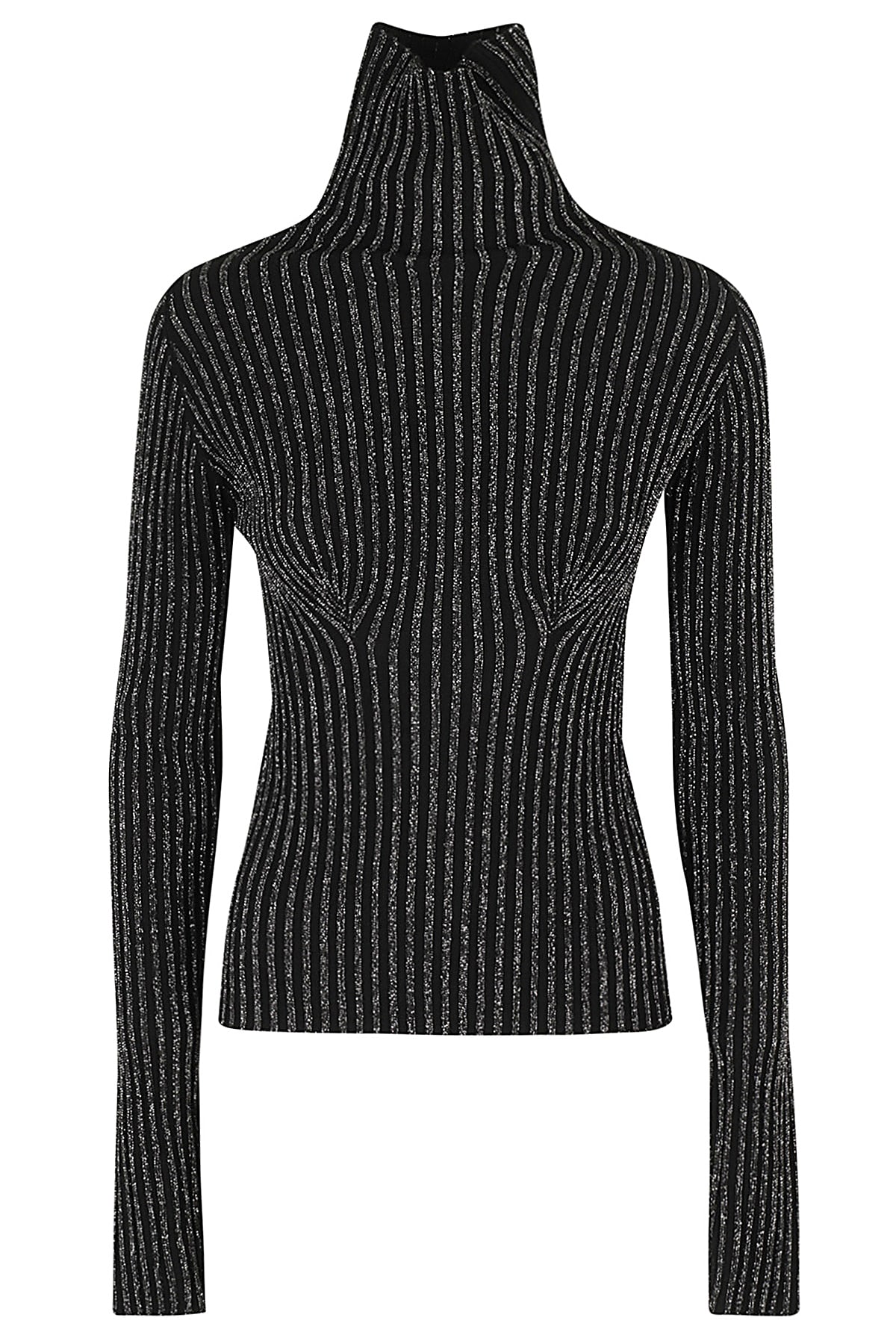 Des Phemmes Rib Lurex Turtleneck