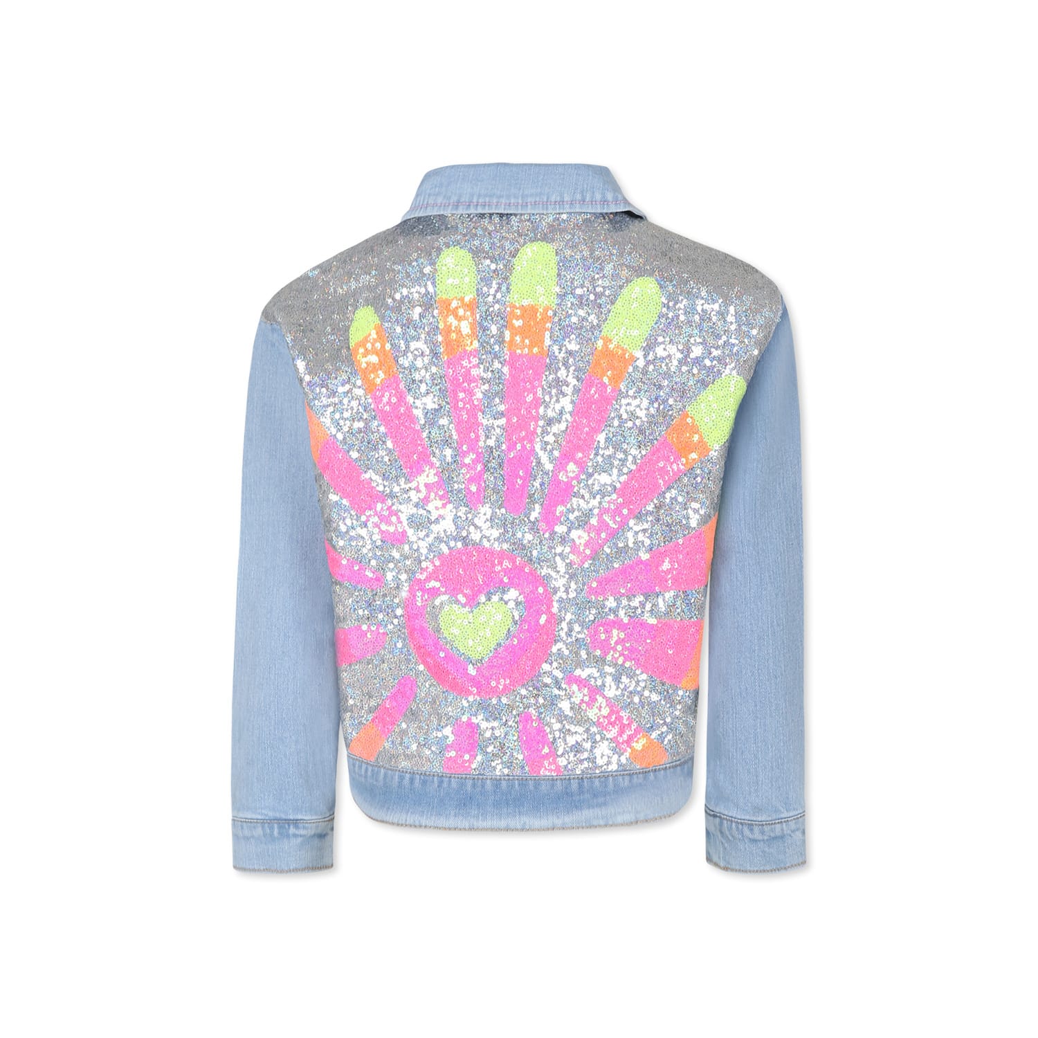 Billieblush Denim Jacket For Girl With Sequins In Blue
