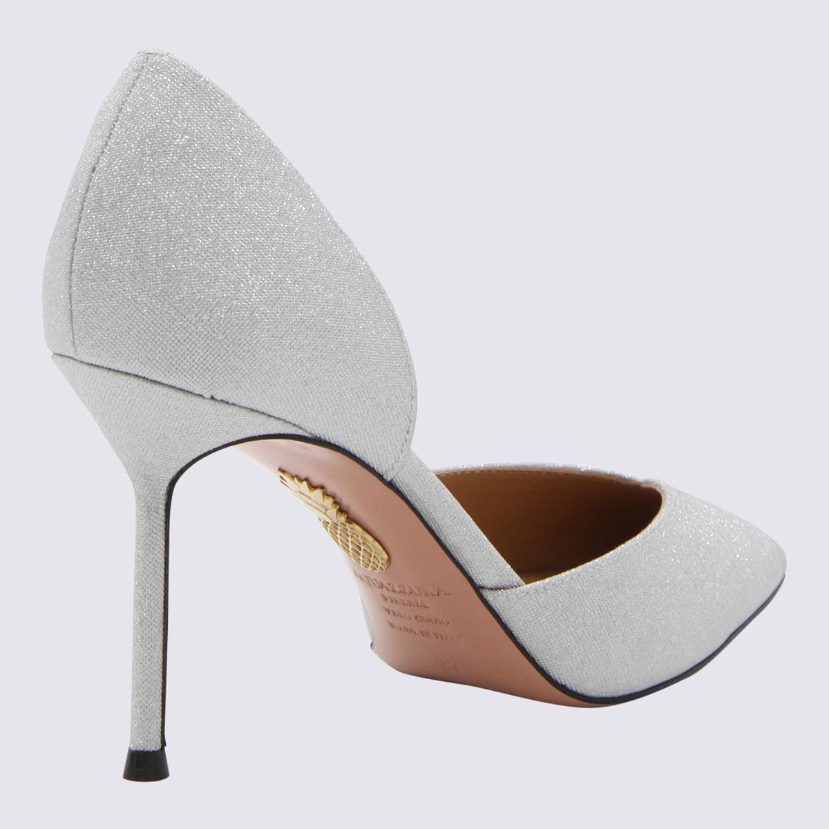 Silver-tone Leather Uptown Pumps